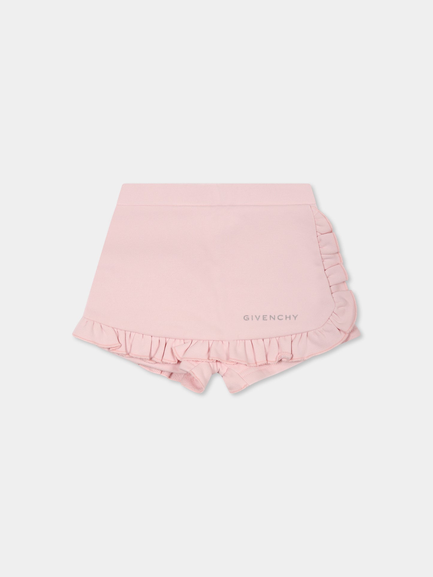 Shorts rosa per neonata con logo,Givenchy Kids,H30660 44Z