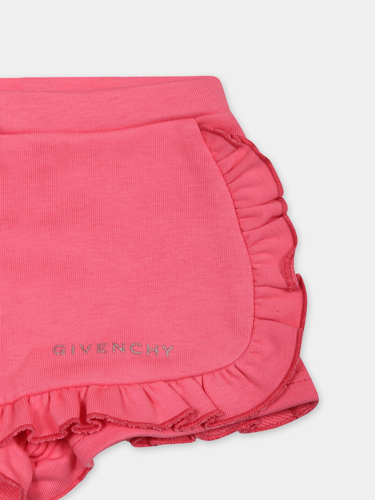 Shorts fucsia per neonata con logo,Givenchy Kids,H30660 488