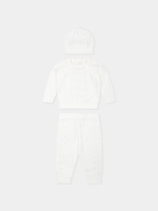 Completo nascita avorio per neoanti con motivo 4G,Givenchy Kids,H30617 117