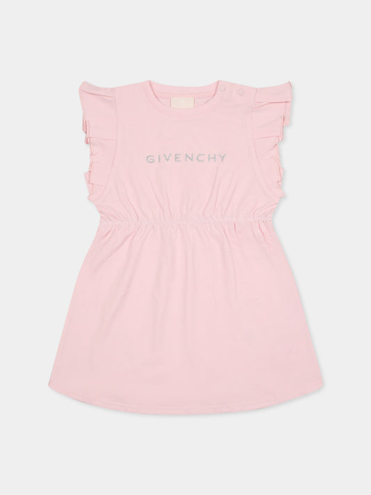 Vestito rosa per neonata con logo,Givenchy Kids,H30655 44Z