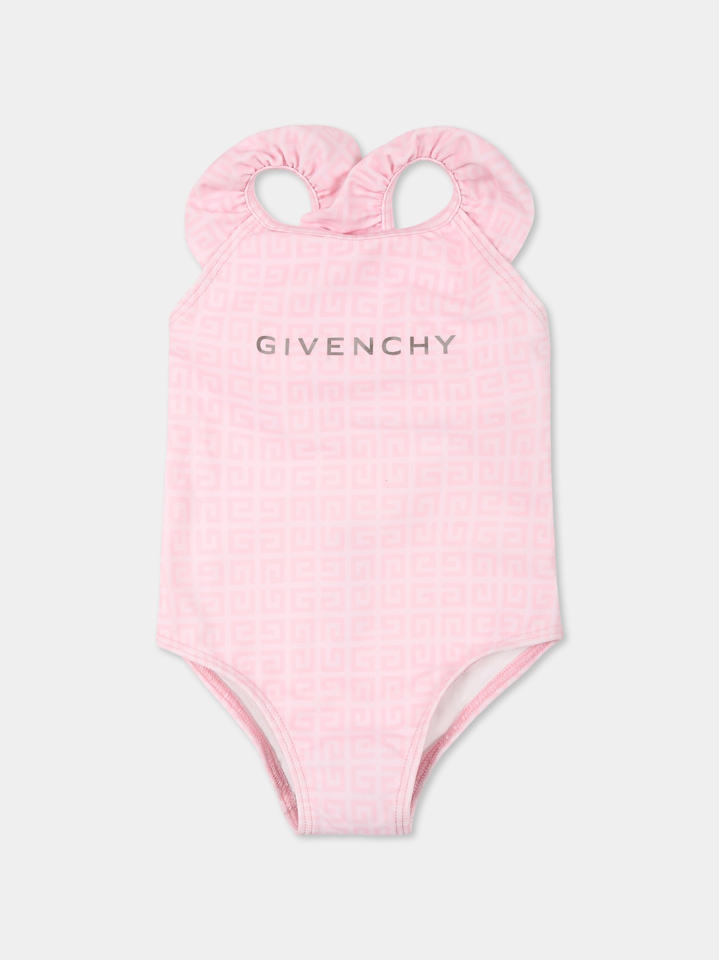 Costume intero rosa per neonata con logo,Givenchy Kids,H30649 44Z