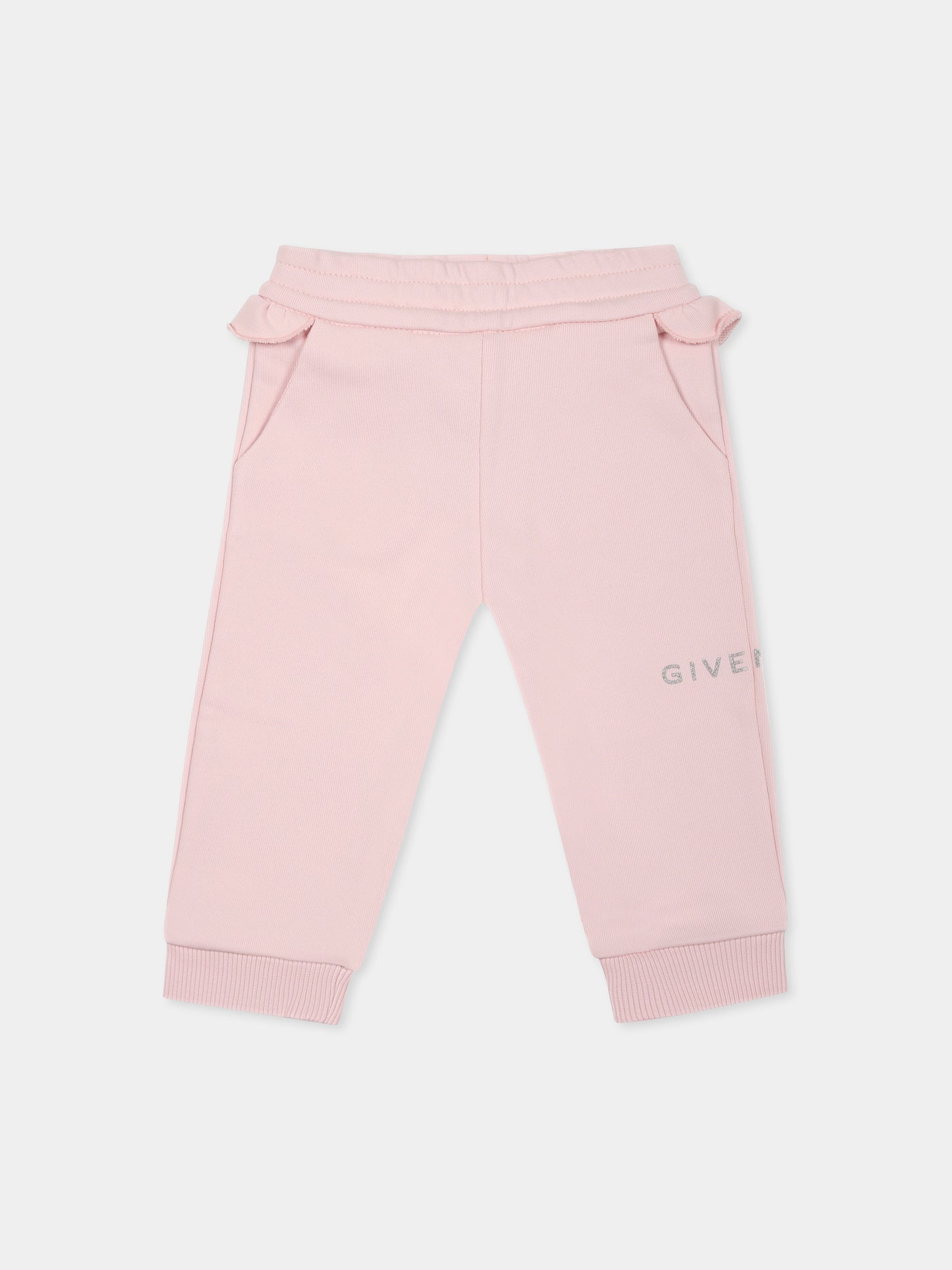 Pantaloni rosa per neonata con logo,Givenchy Kids,H30651 44Z