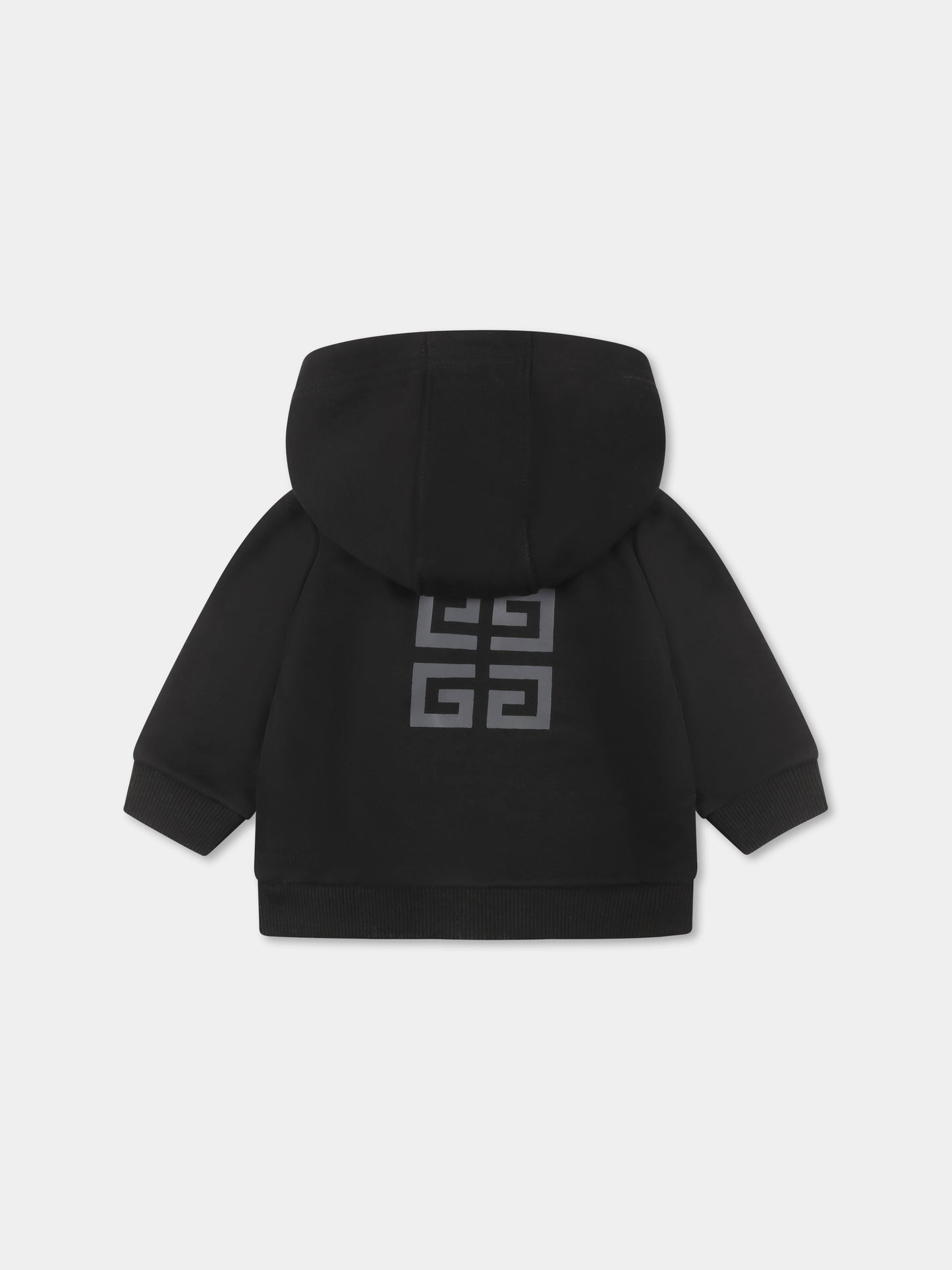 Black sweatshirt for baby boy with logo