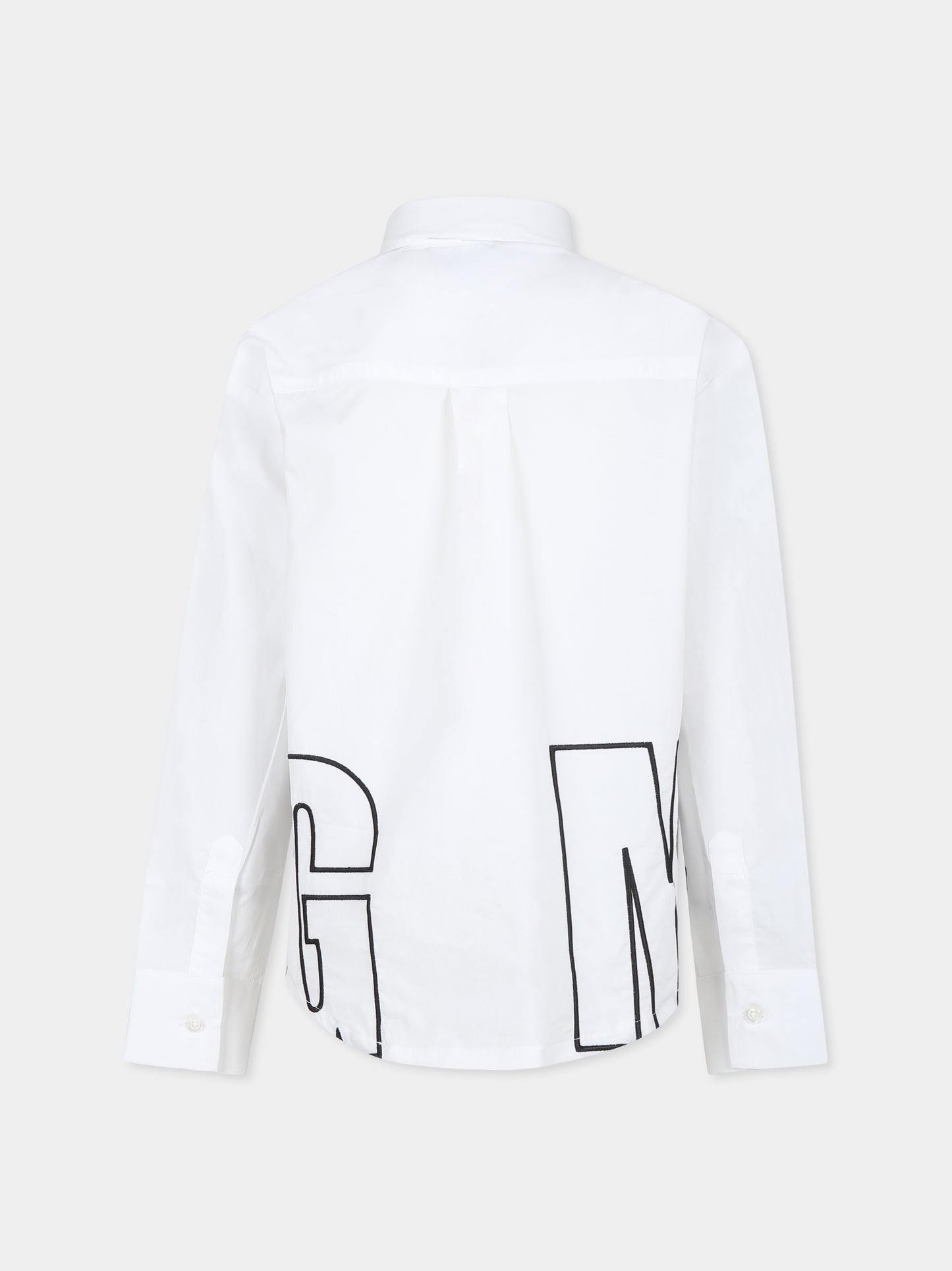 Camicia bianca per bambina con logo,Msgm Kids,F3MSJGSI104 001