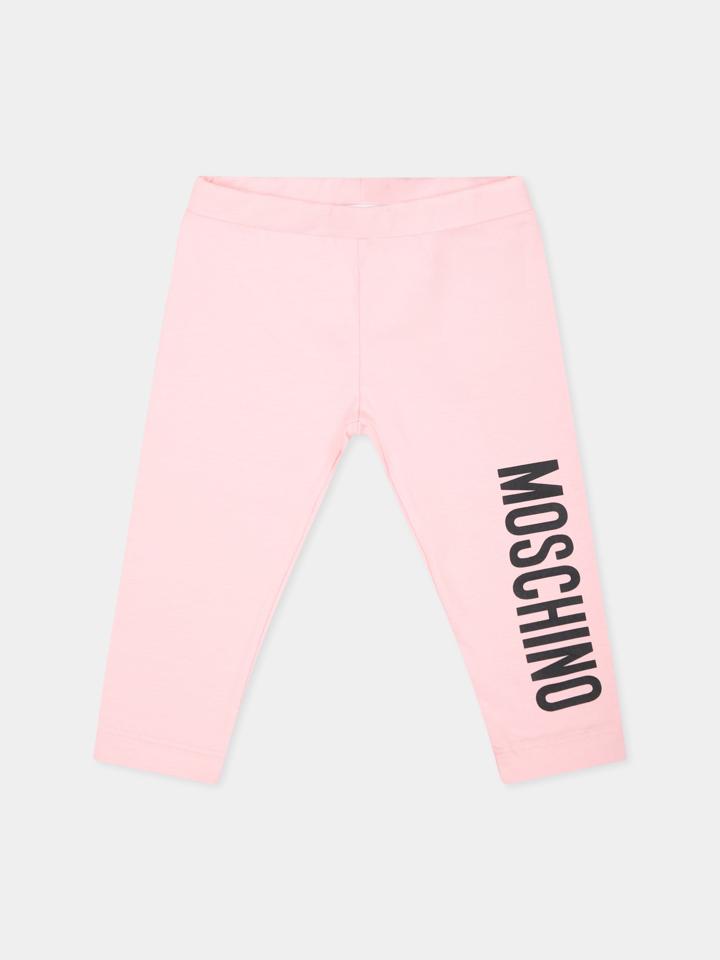 Leggings rosa per neonata con logo,Moschino Kids,MAP032 LBA00 50209