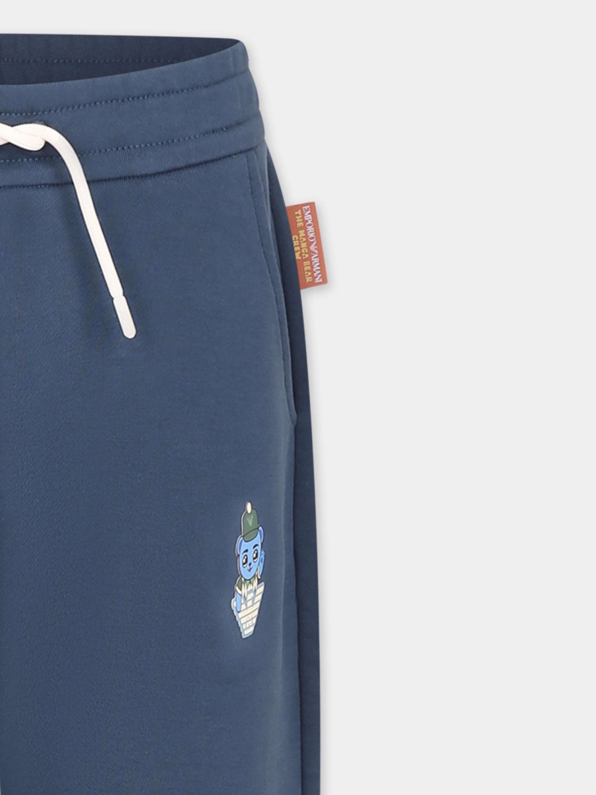 Pantaloni blu per bambino con Manga Bear,Emporio Armani,EB000275 AF13552 UB150