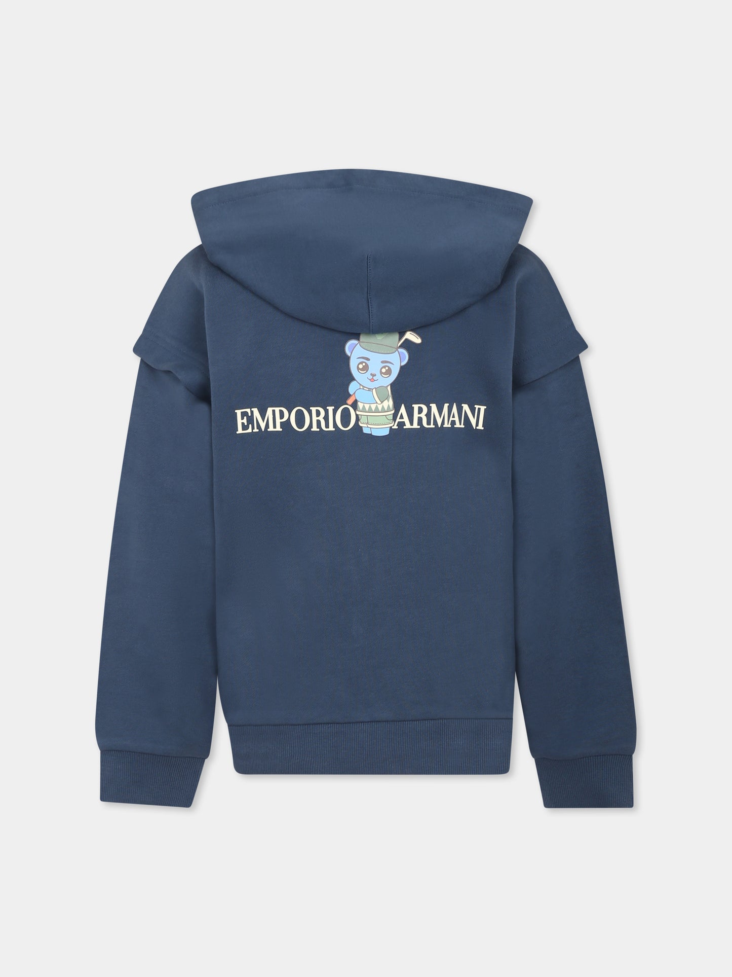 Felpa blu per bambino con Manga Bear,Emporio Armani,EB000271 AF13552 UB150