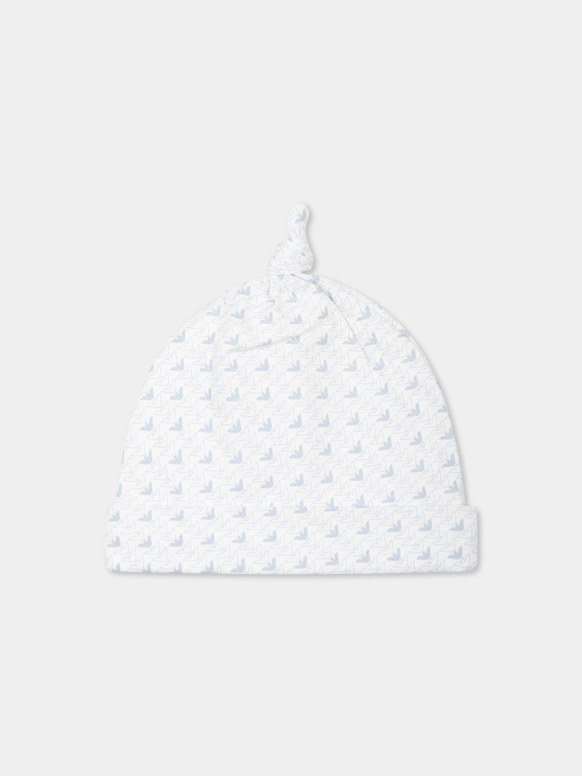 Cappello bianco per neonato con logo,Emporio Armani,EY000005 AF10913 FB054