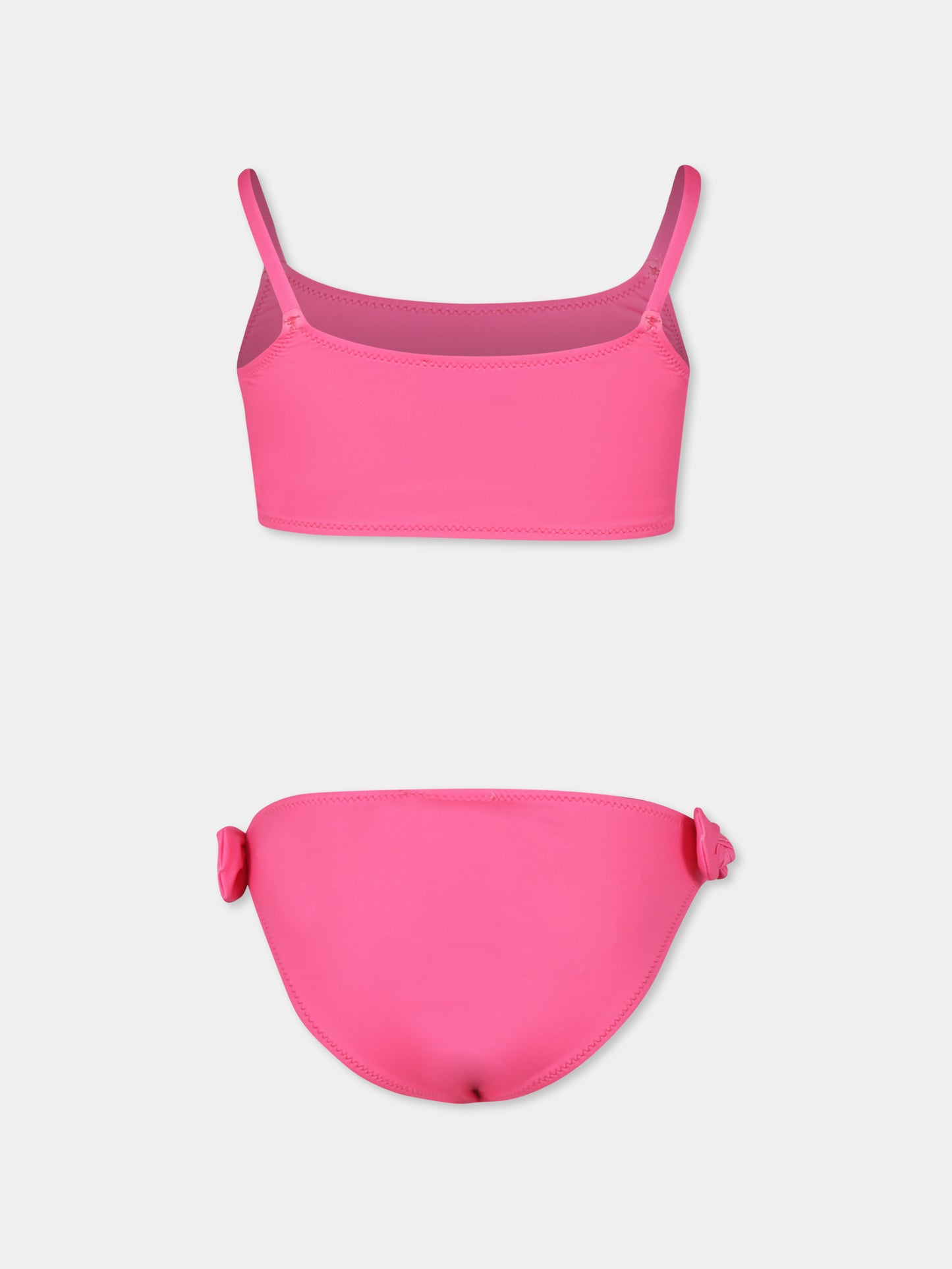Bikini fucsia per bambina con logo,Moschino Kids,HDL00R LKA00 50580