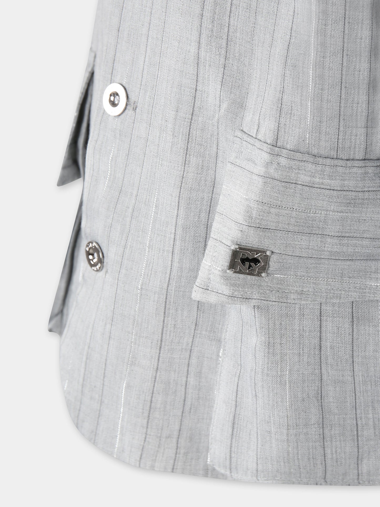 Gilet grigio per bambina con logo,Dkny,D62278 A10