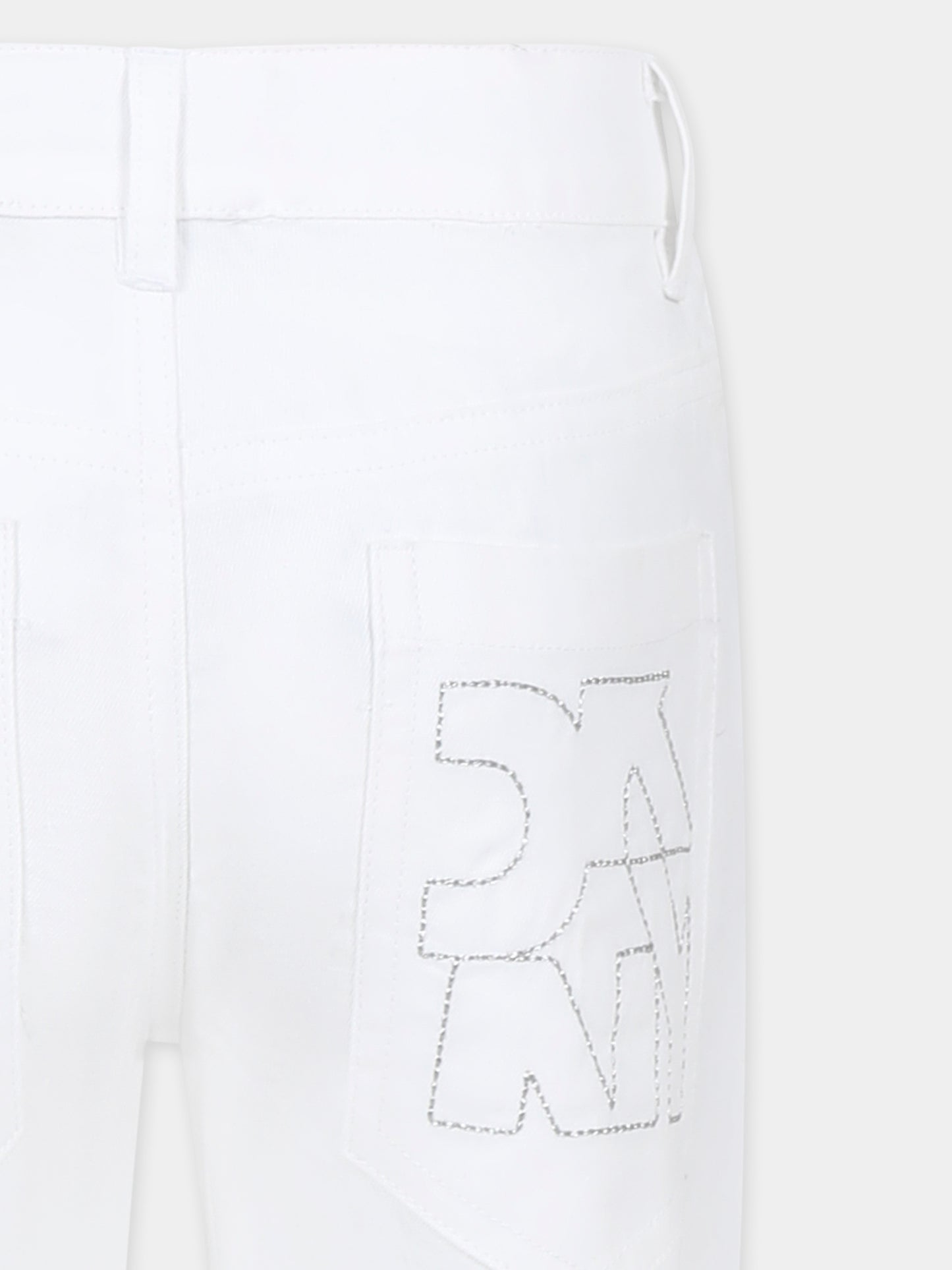 Pantaloni bianchi per bambina con logo,Dkny,D62336 10P