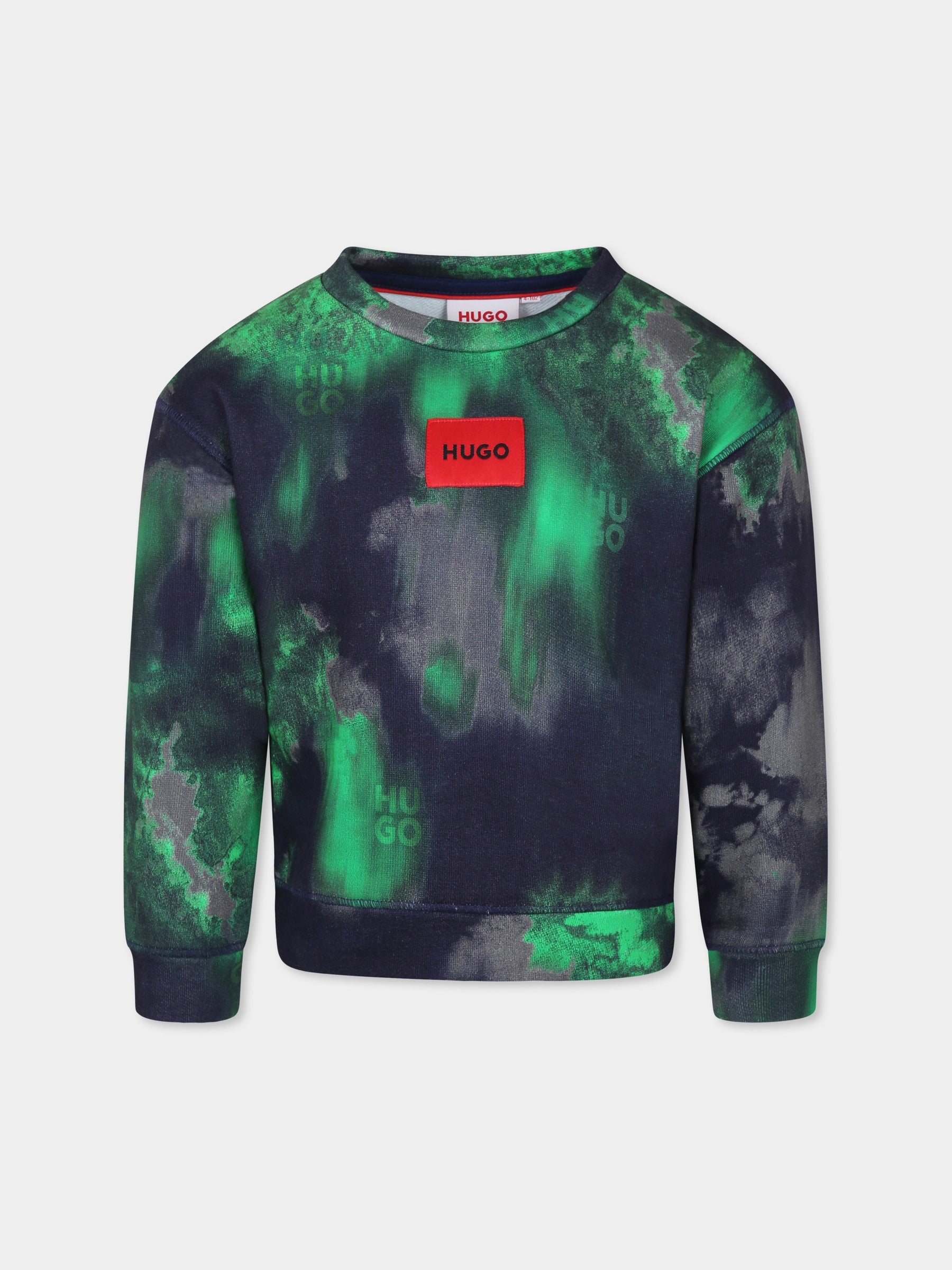 Felpa blu per bambino con logo,Hugo,G00351 V96