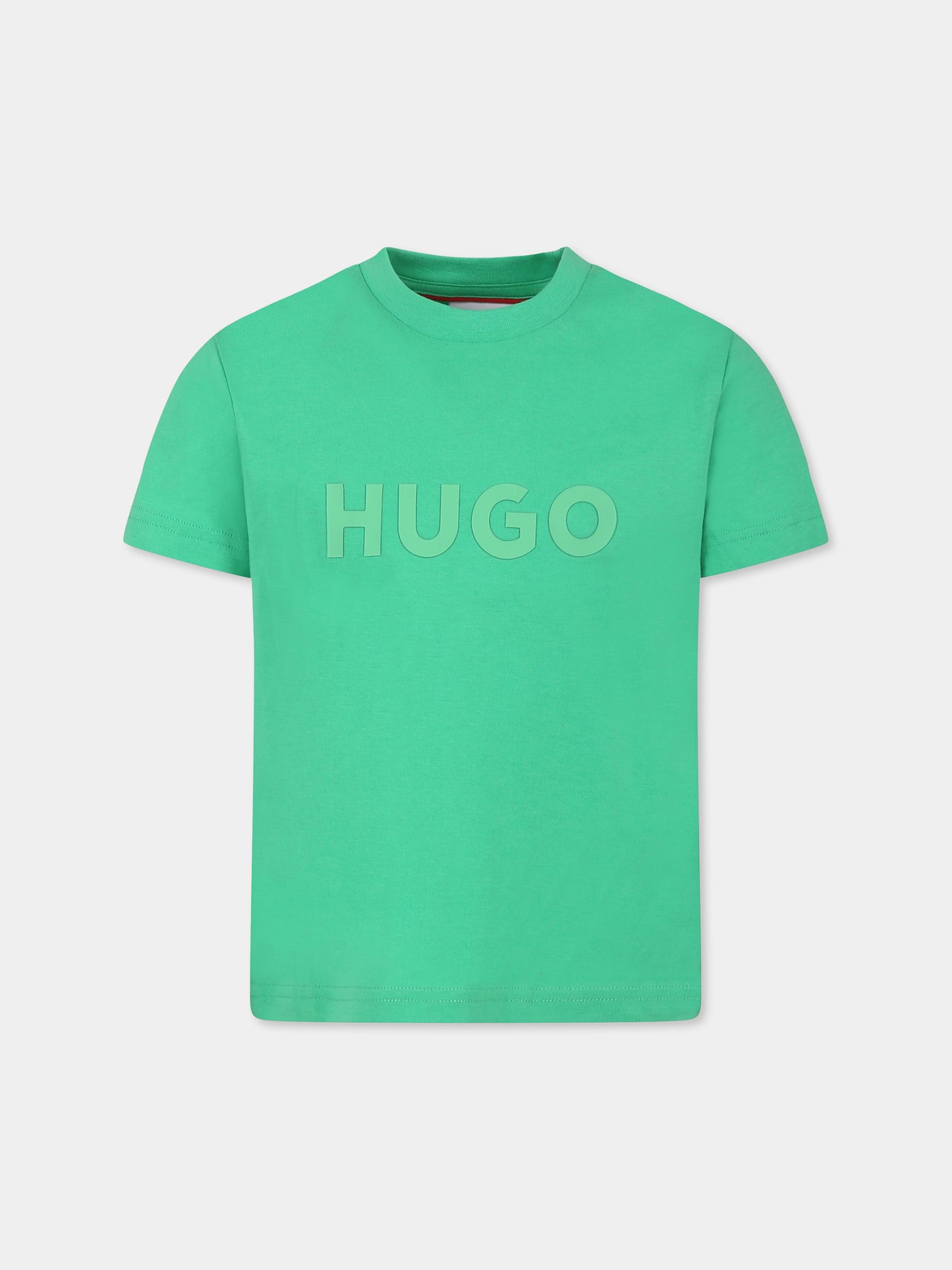 Green t-shirt for boy with logo