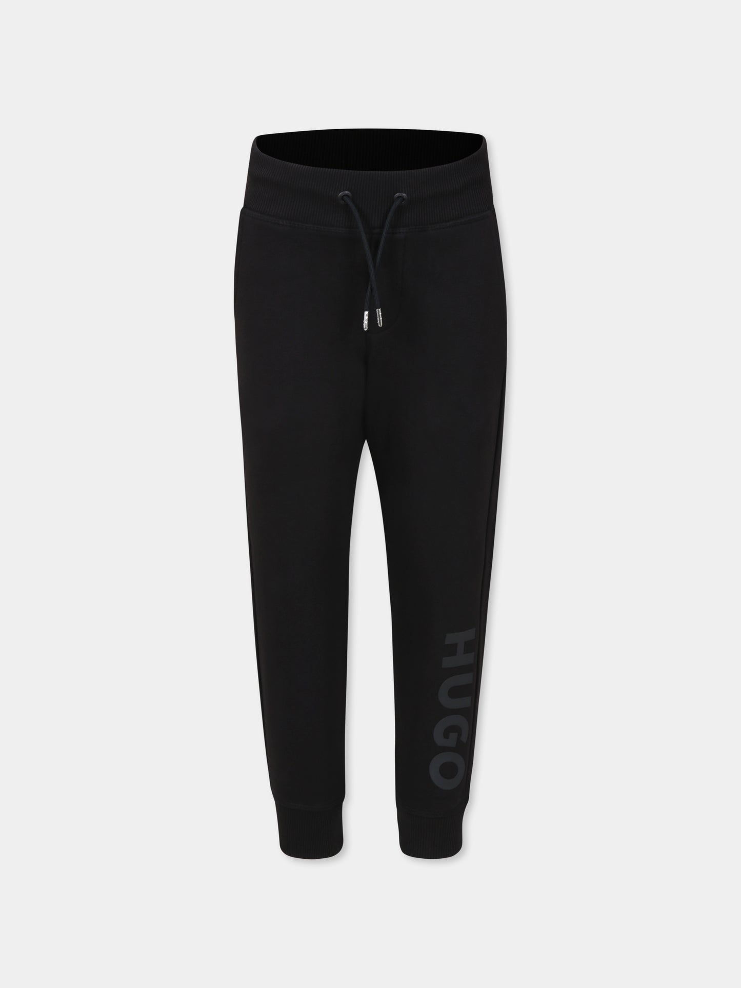 Pantaloni neri per bambino con logo,Hugo,G00362 09B