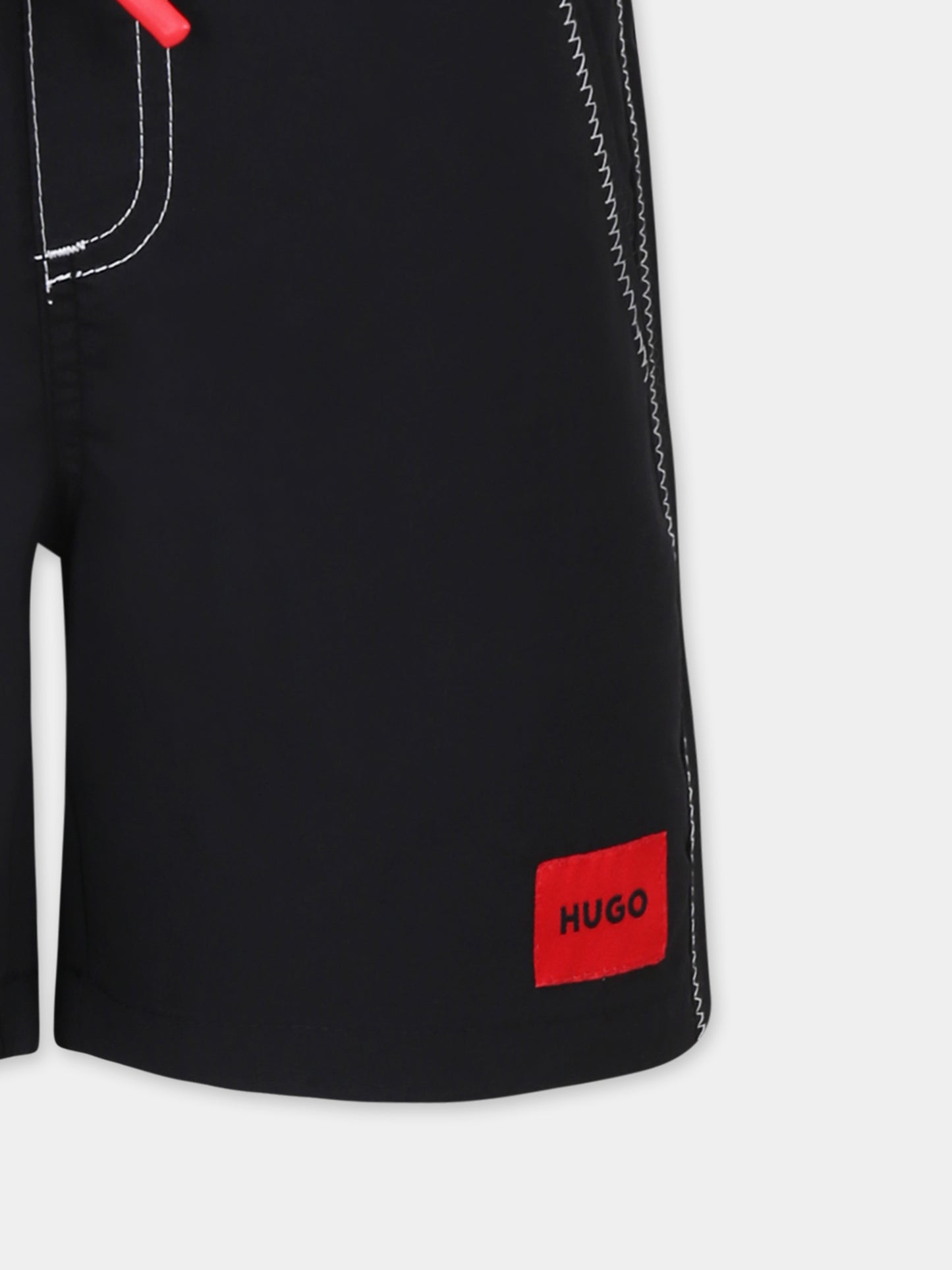 Boxer mare nero per bambino con logo,Hugo,G00331 09B