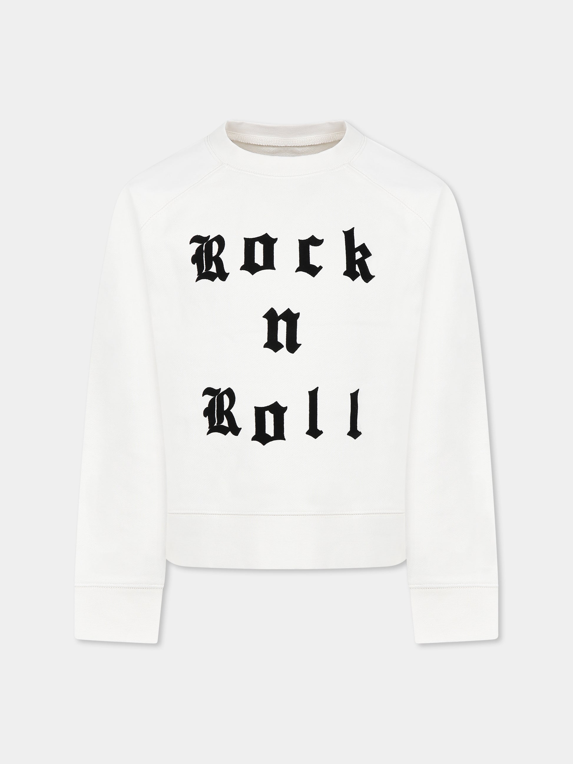 Felpa avorio per bambina con scritta,Zadig & Voltaire Kids,X60326 195