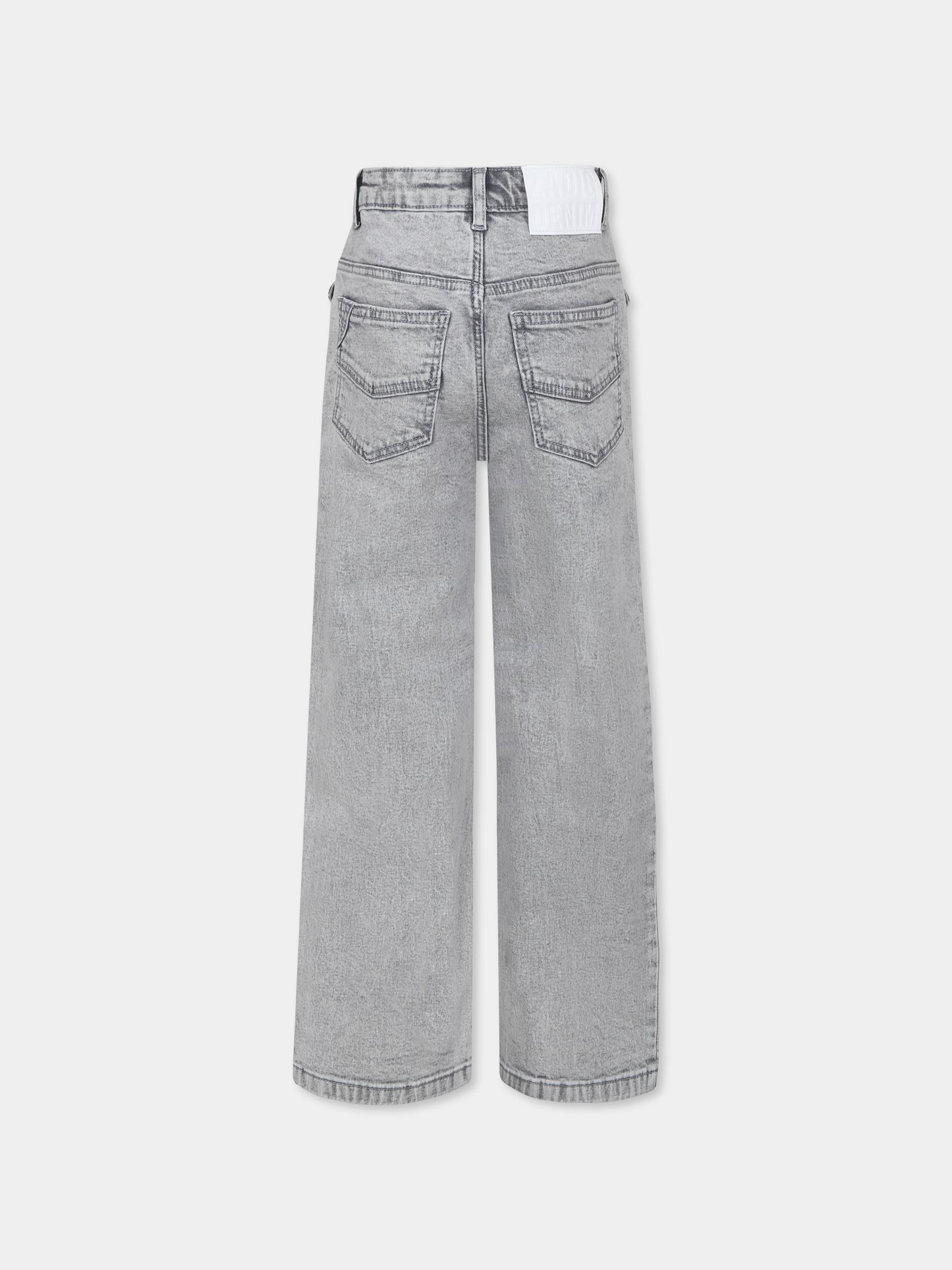 Jeans grigi per bambina con strass,Zadig & Voltaire Kids,X60354 Z20
