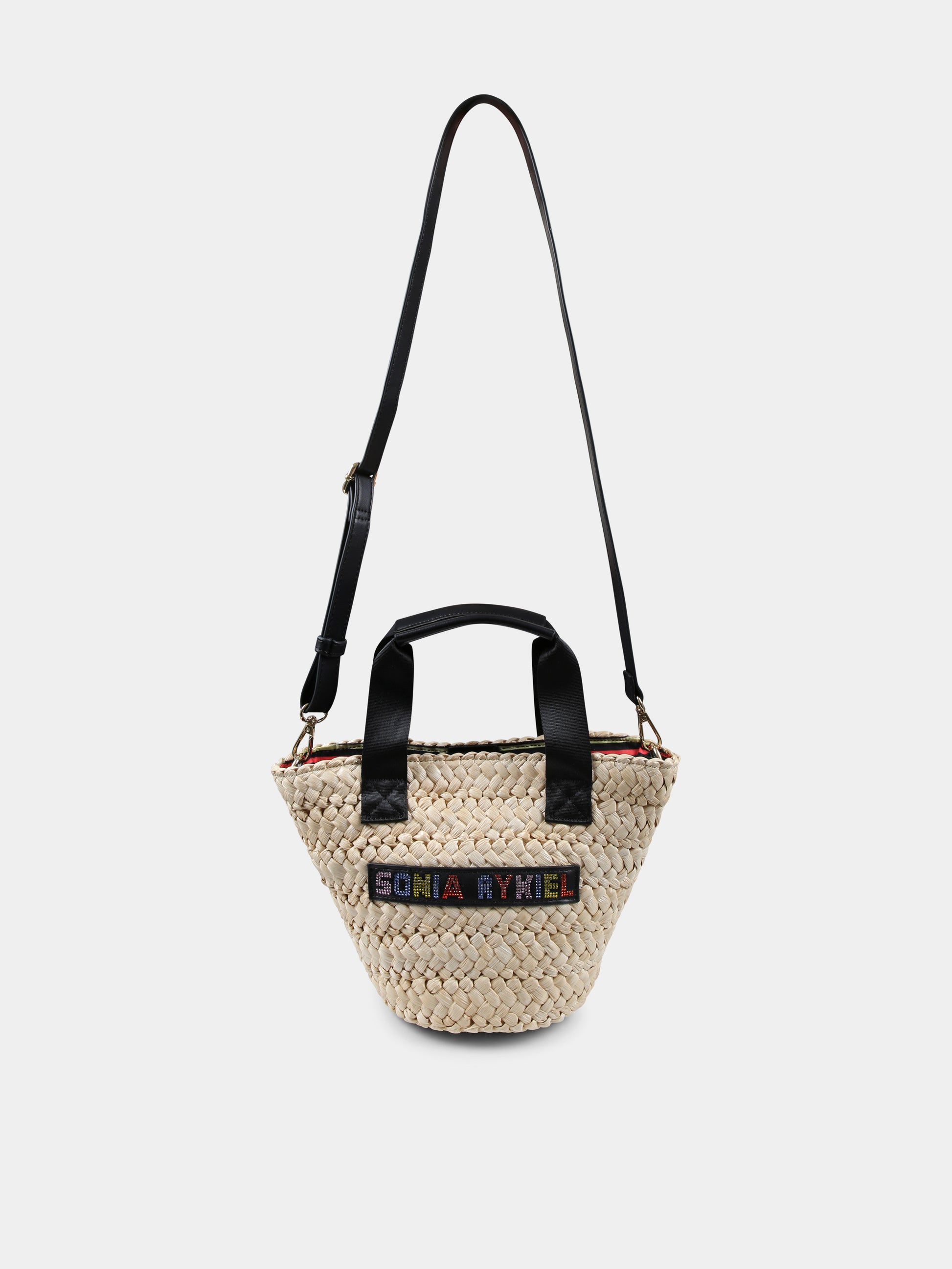 Borsa beige per bambina con logo,Sonia Rykiel Paris,A00315 Z40