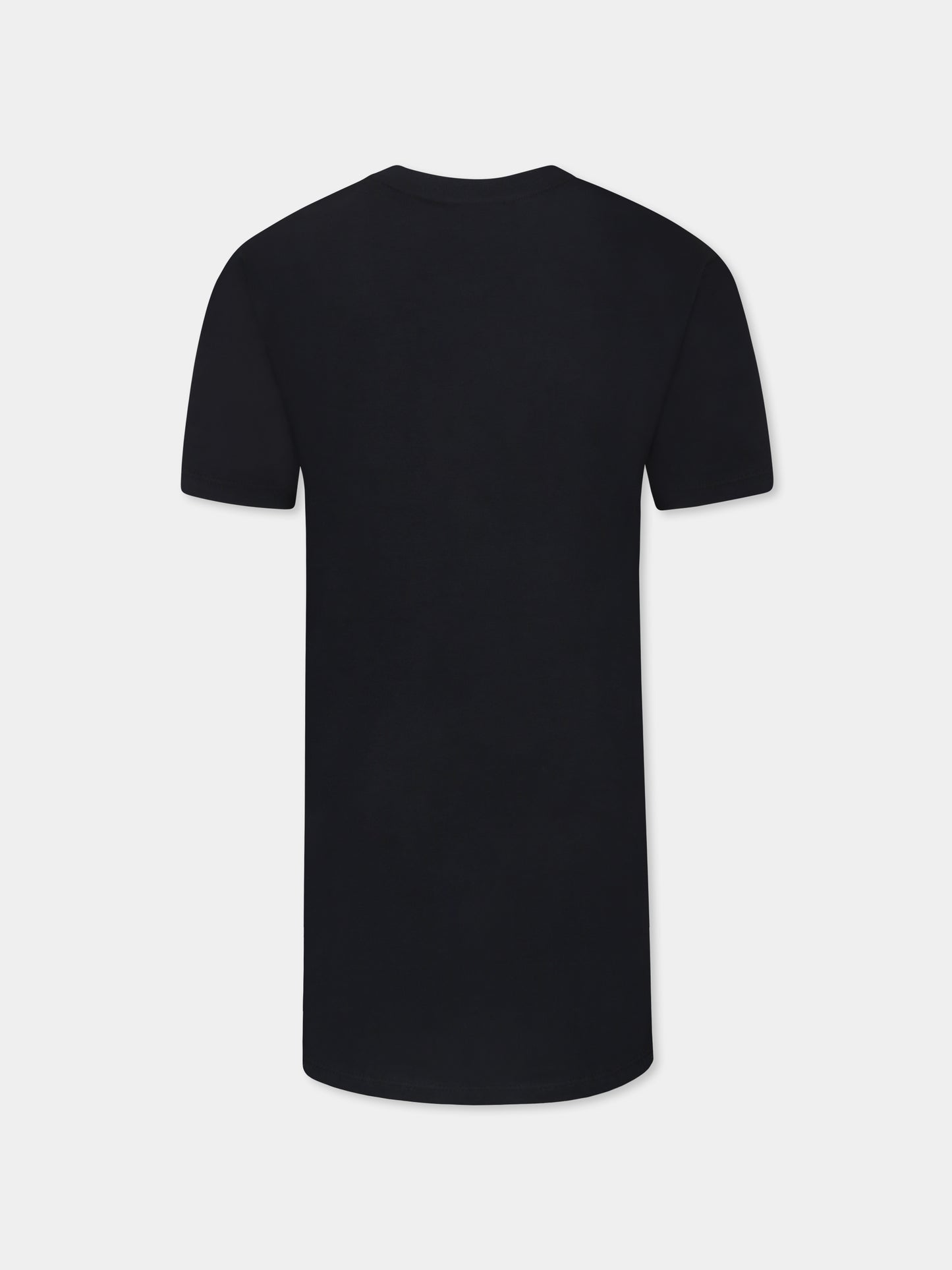 Vestito nero per bambina con logo e strass,Sonia Rykiel Paris,A00269 09B