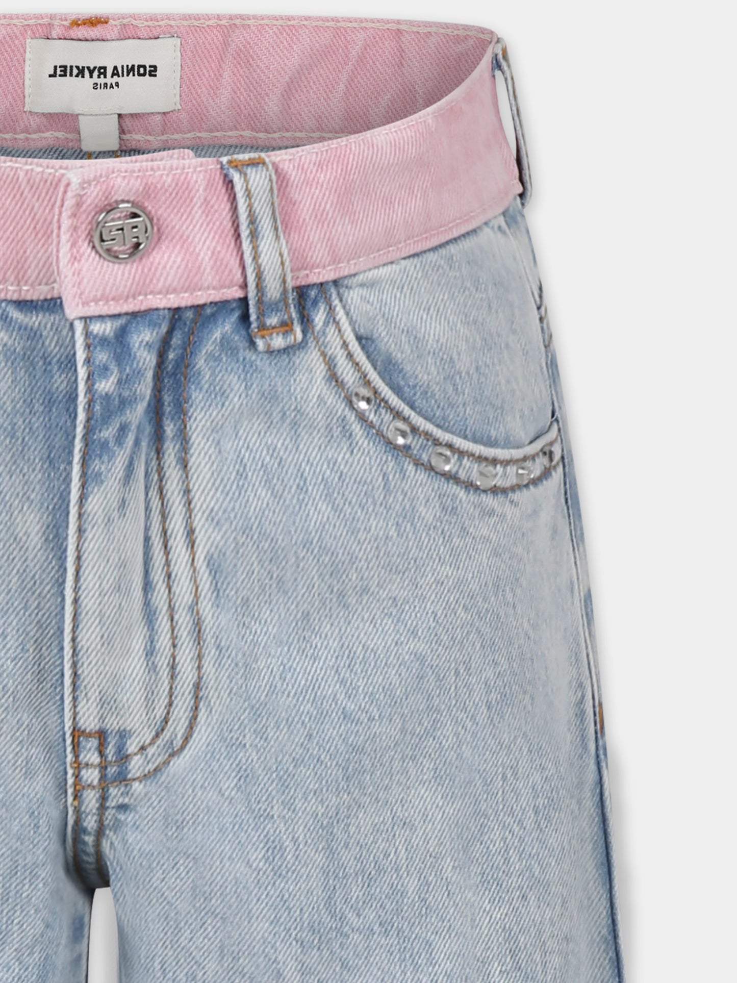 Jeans denim per bambina con logo,Sonia Rykiel Paris,A00286 Z04