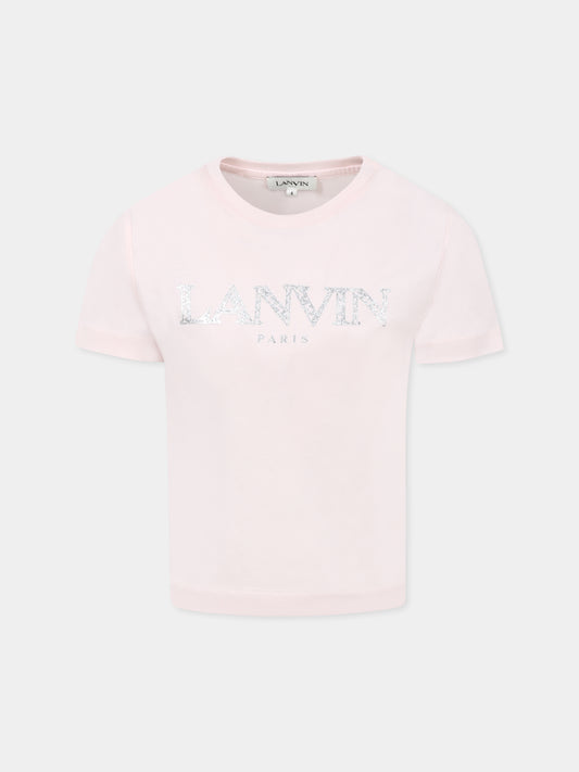 Pink t-shirt for girl with logo