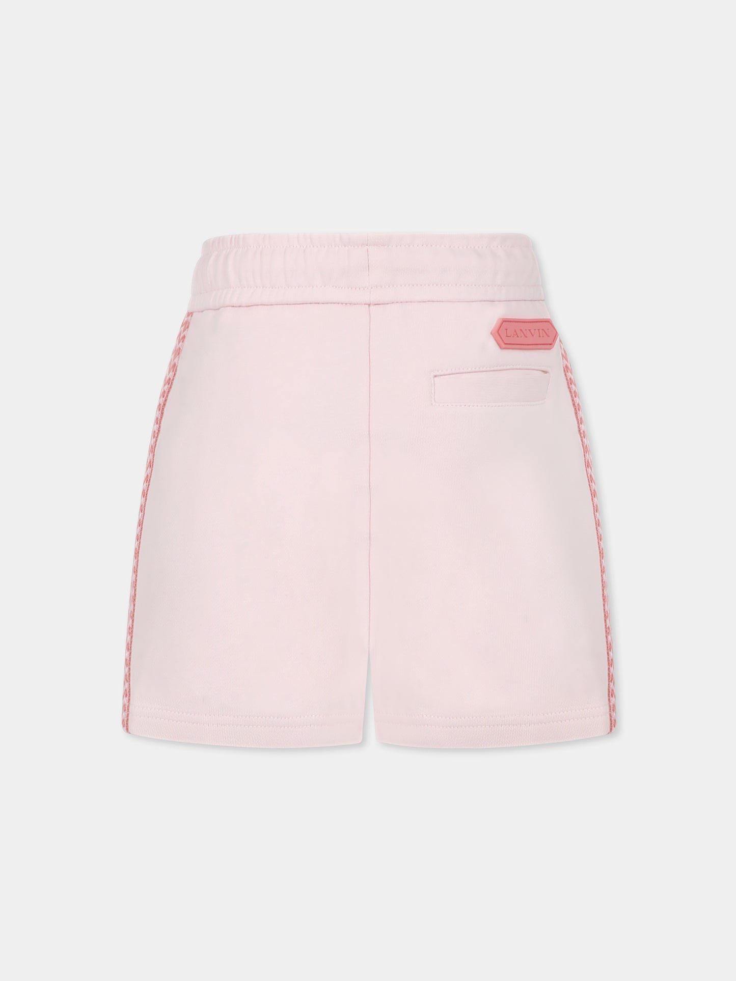 Pink shorts for girl with logo