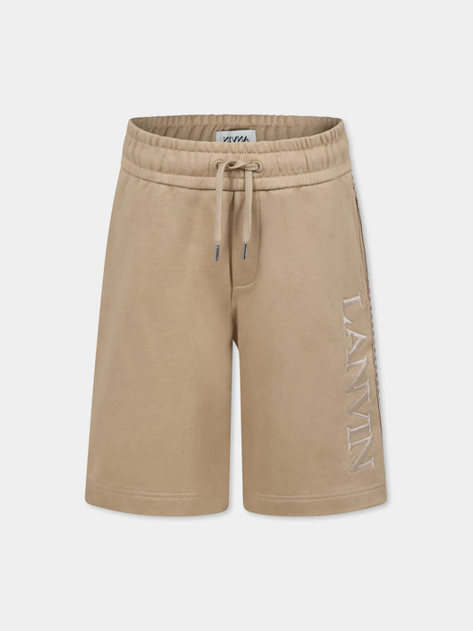 Shorts beige per bambino con logo,Lanvin Petite,N30229 222