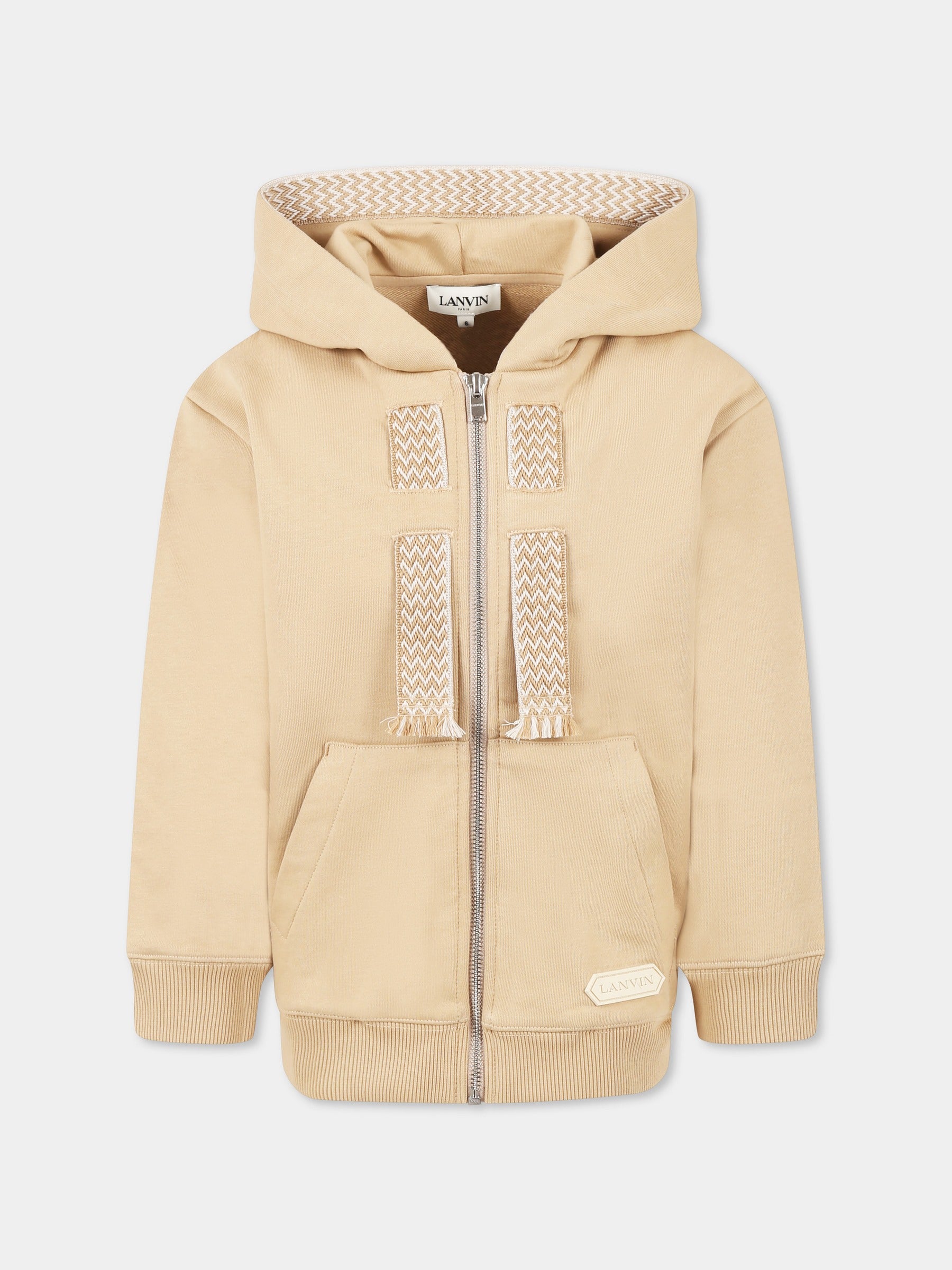 Felpa beige per bambino con logo,Lanvin Petite,N30228 222