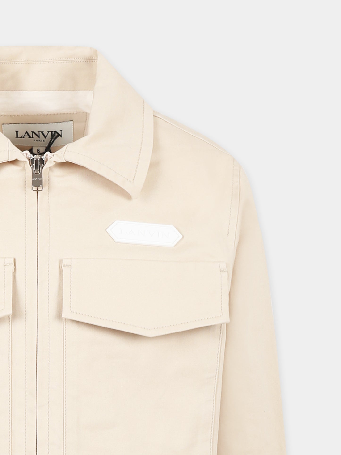 Giubbotto avorio per bambino con logo,Lanvin Petite,N30234 184