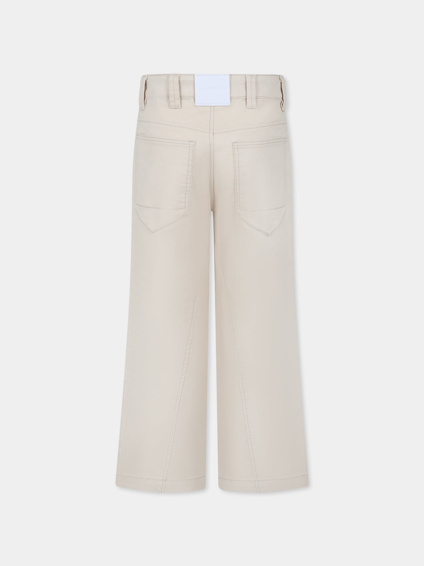 Pantaloni avorio per bambino con logo,Lanvin Petite,N30238 184