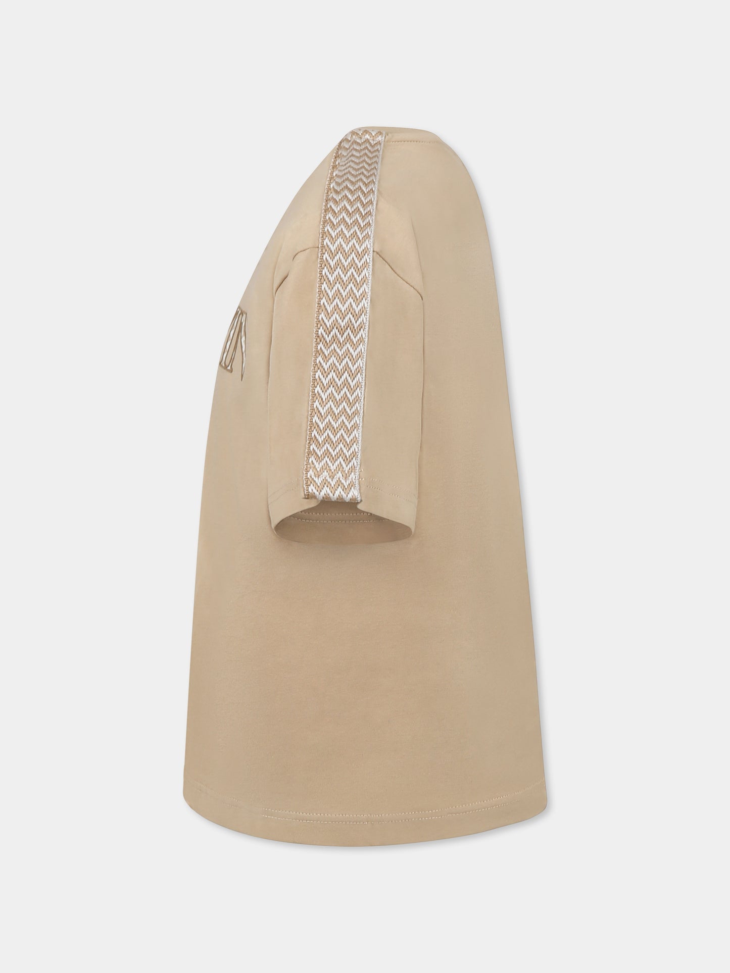 Beige t-shirt for boy with logo