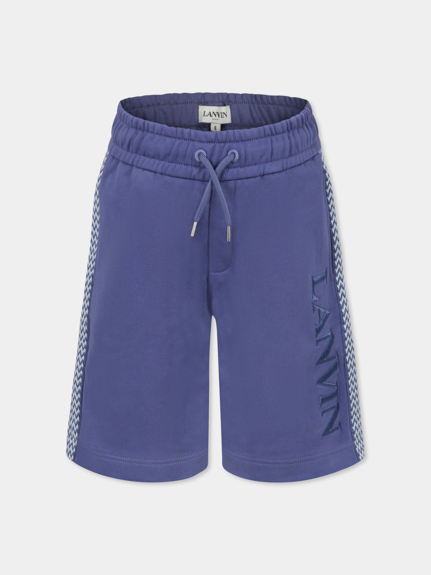 Shorts blu per bambino con logo,Lanvin Petite,N30229 80W