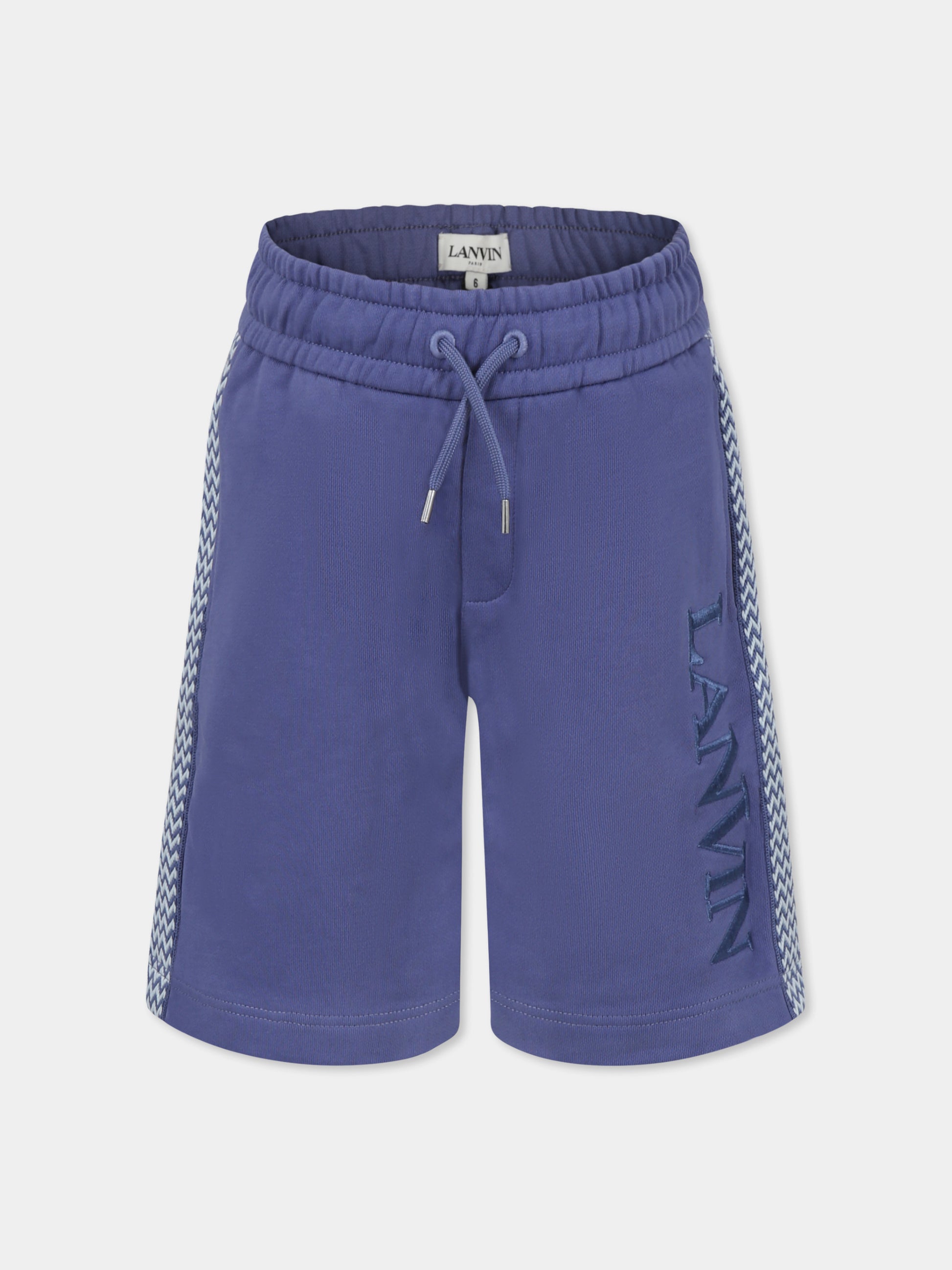 Shorts blu per bambino con logo,Lanvin Petite,N30229 80W