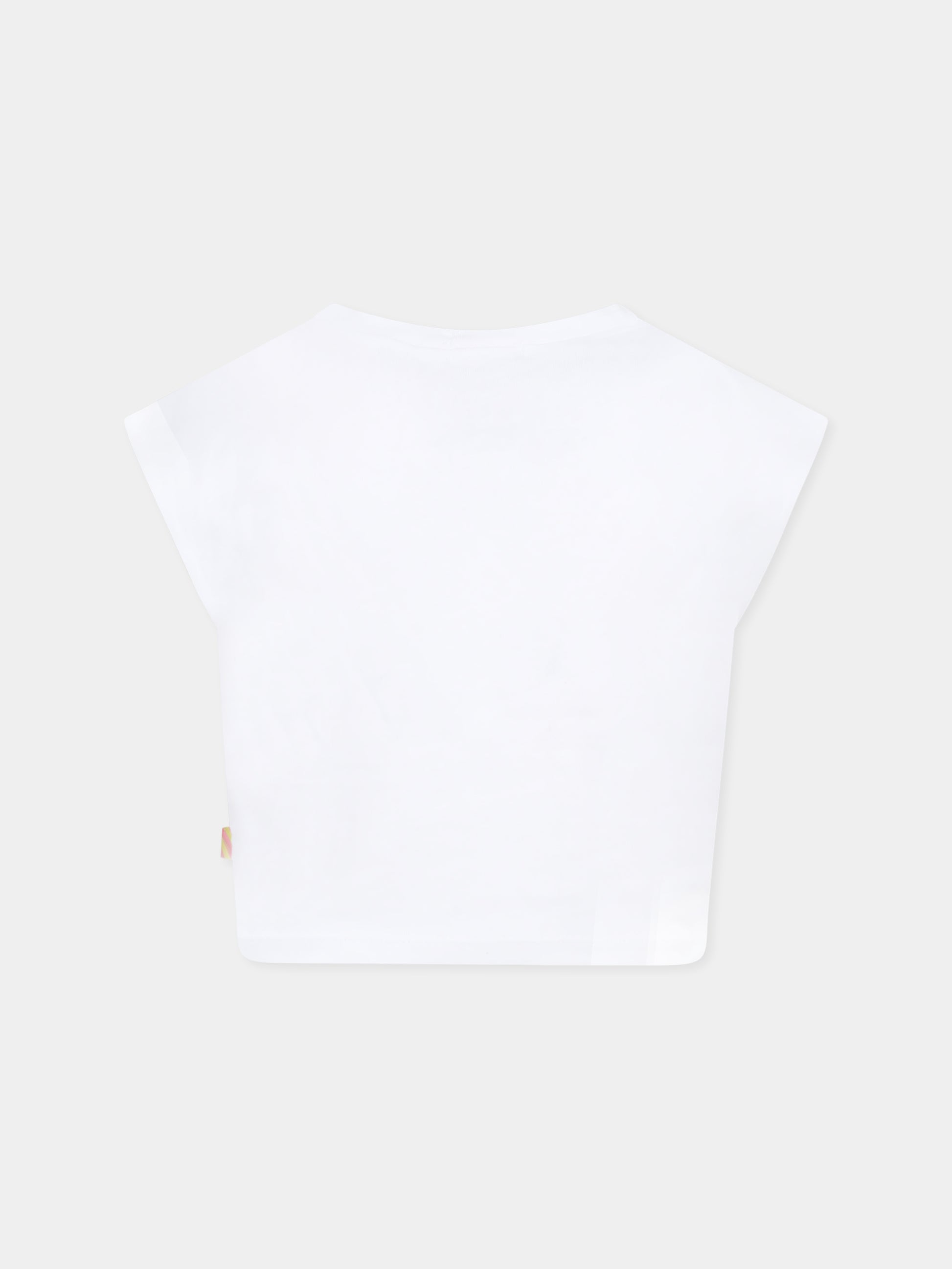 T-shirt bianca per bambina con ciliegie e scritta,Billieblush,U21038 10P