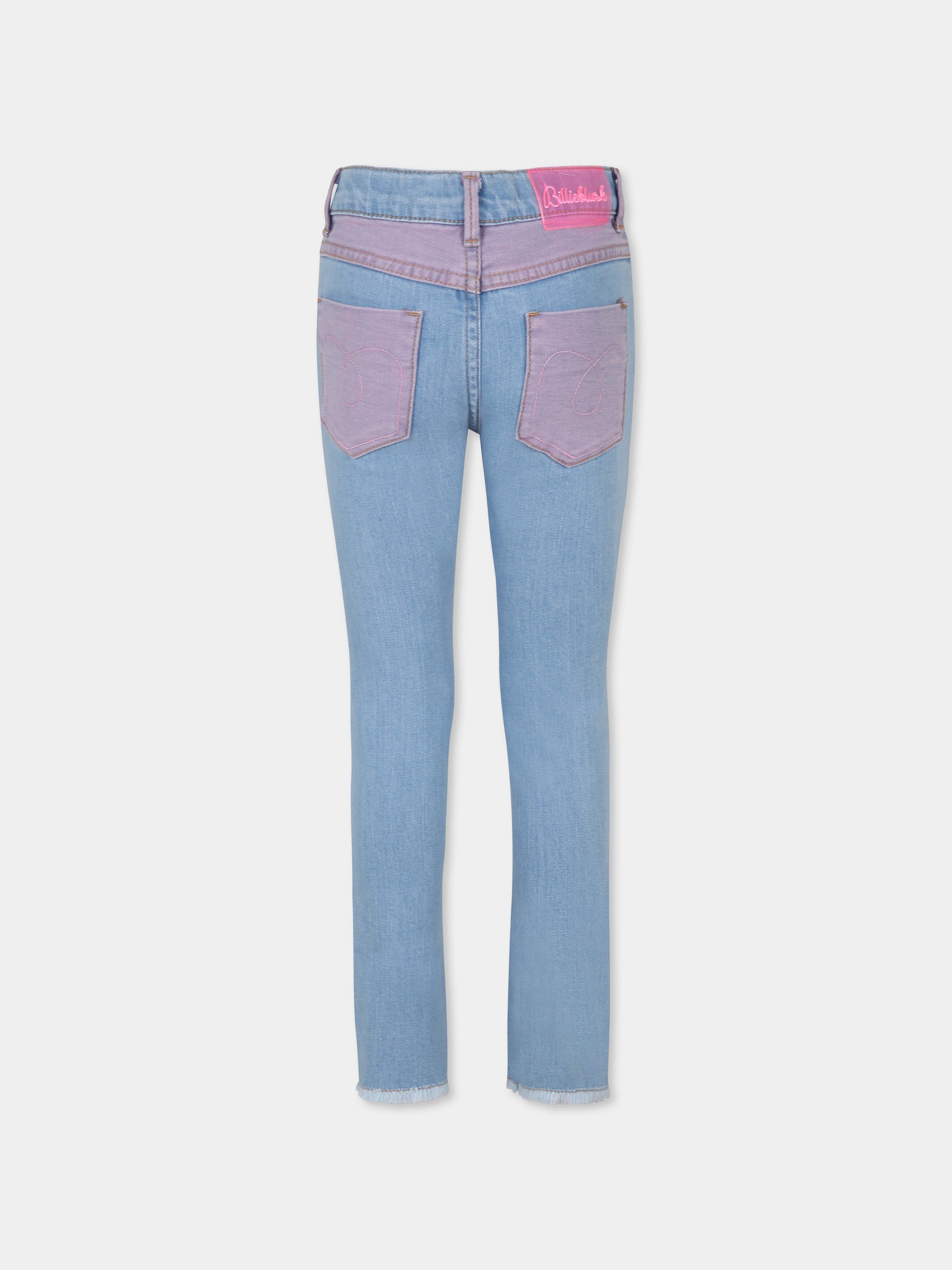 Jeans denim per bambina con scritta,Billieblush,U20850 Z13