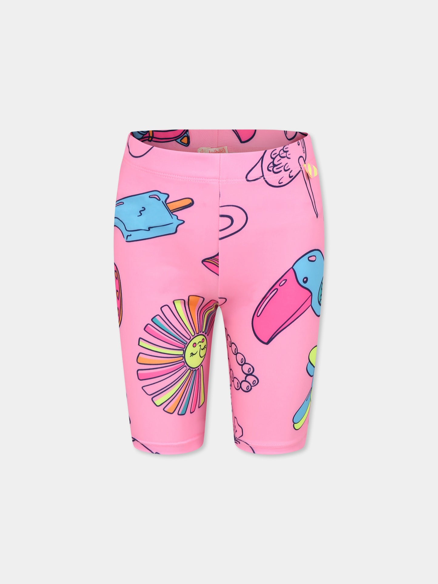 Shorts rosa per bambina con stampa all over,Billieblush,U20903 462