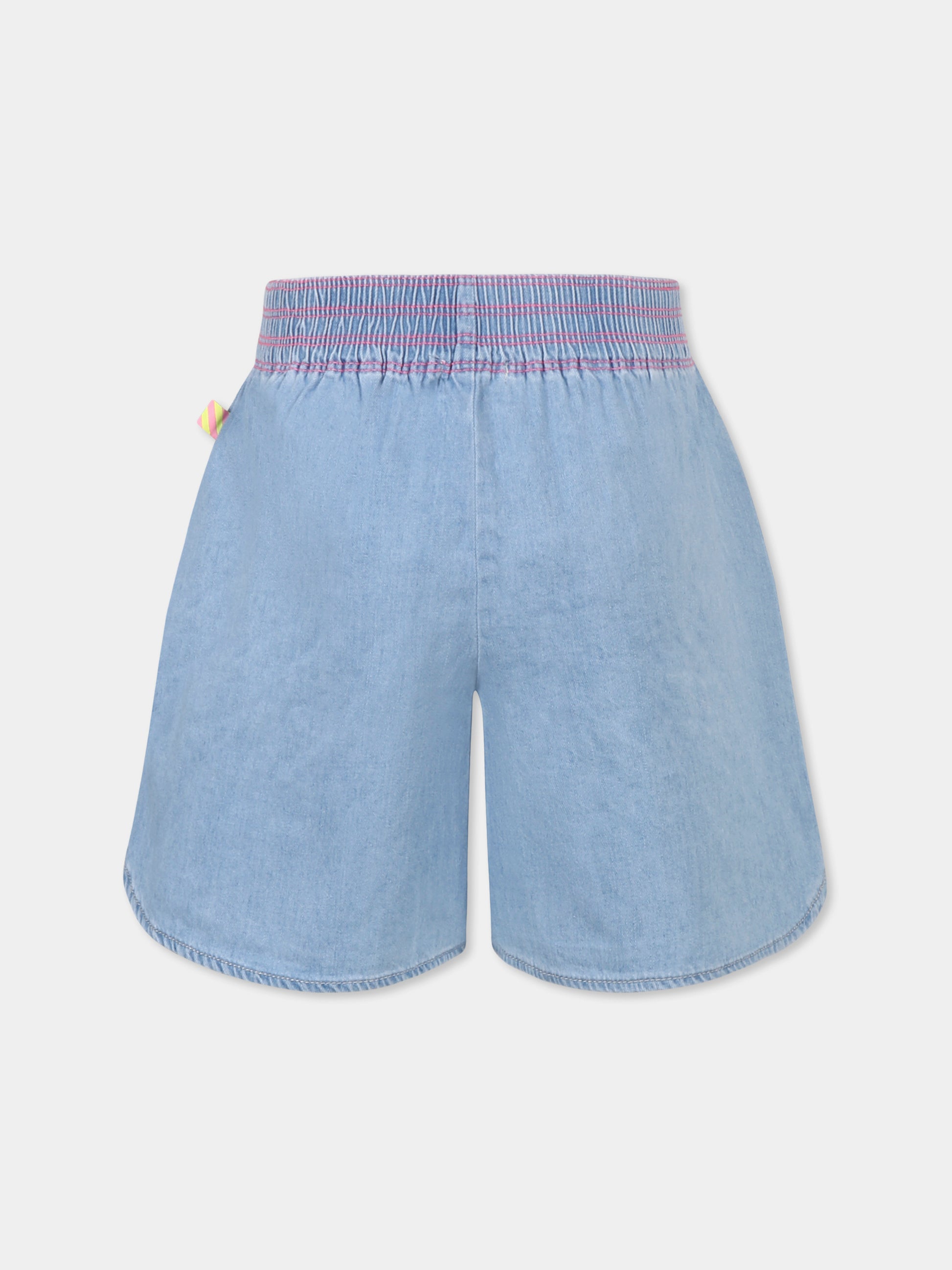 Shorts denim per bambina con palma,Billieblush,U20897 Z04