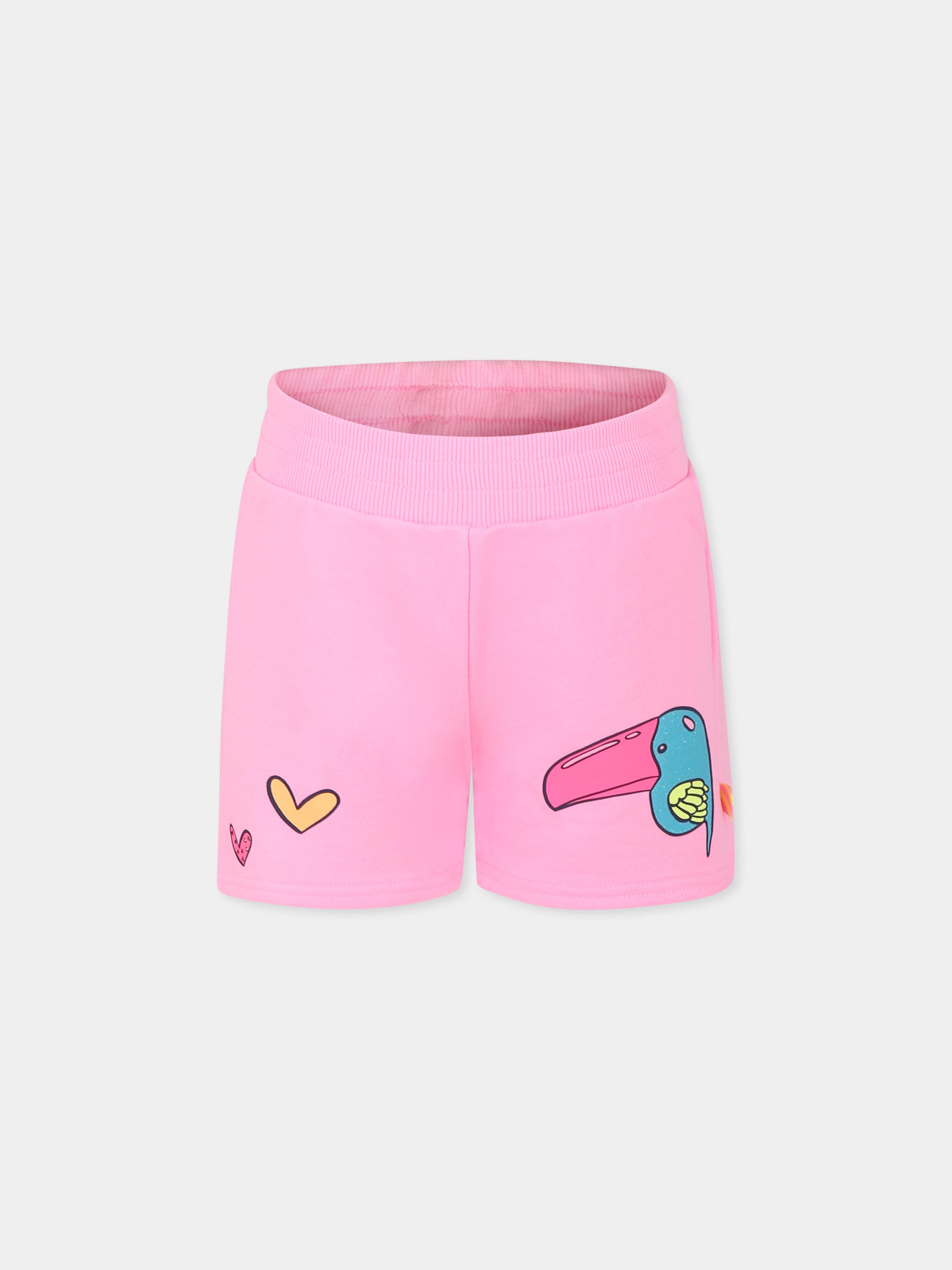 Shorts rosa per bambina con cuori,Billieblush,U20908 462