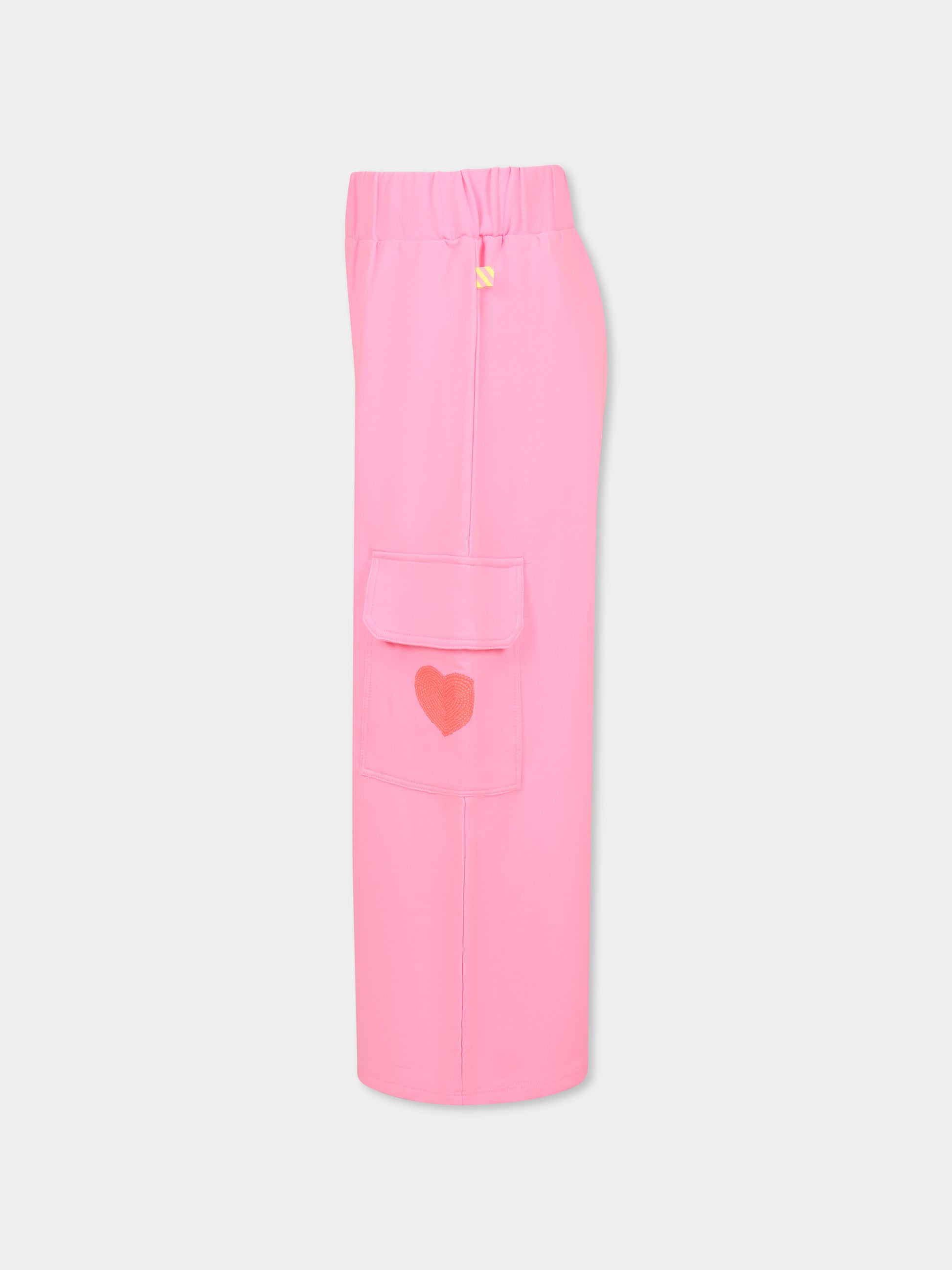 Pantaloni rosa per bambina con cuore,Billieblush,U20861 462