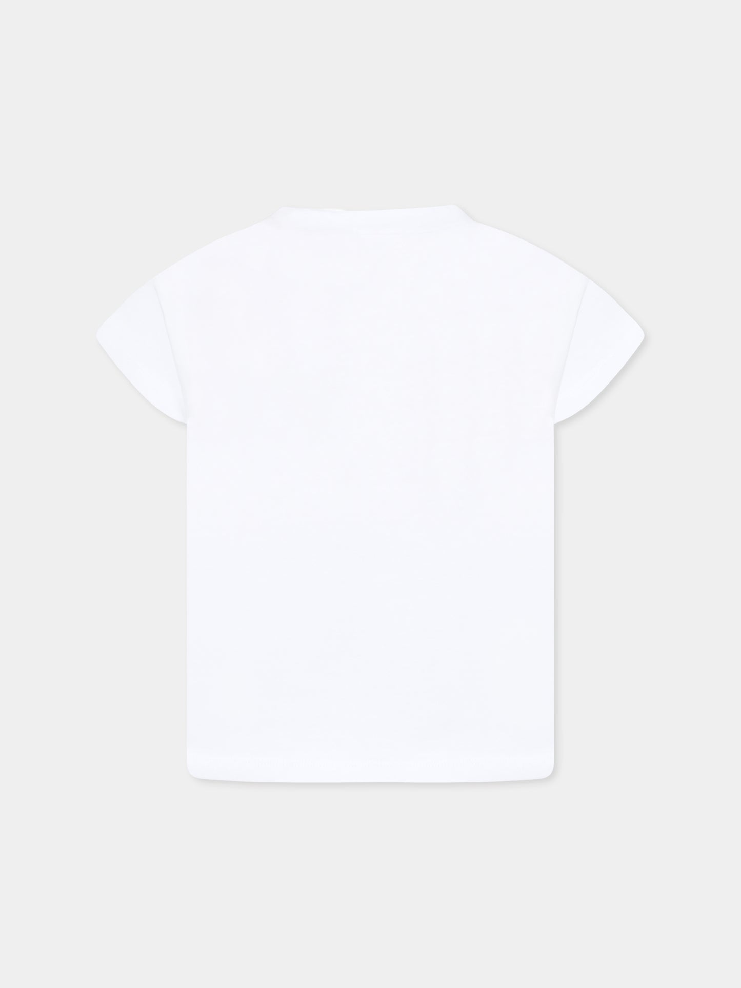 T-shirt bianca per bambina con palma e scritta,Billieblush,U20949 10P