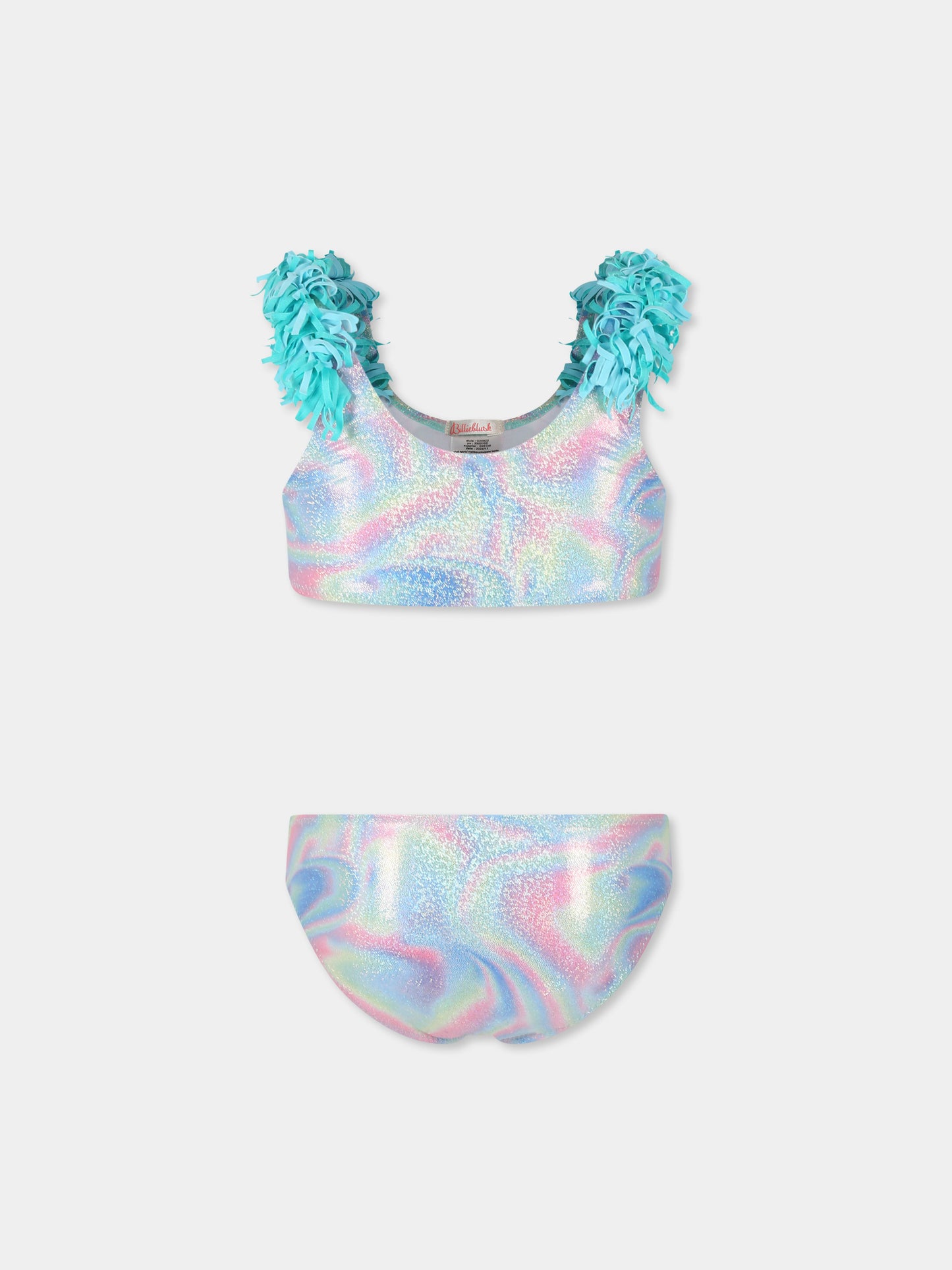 Multicolor bikini for girl with fringes