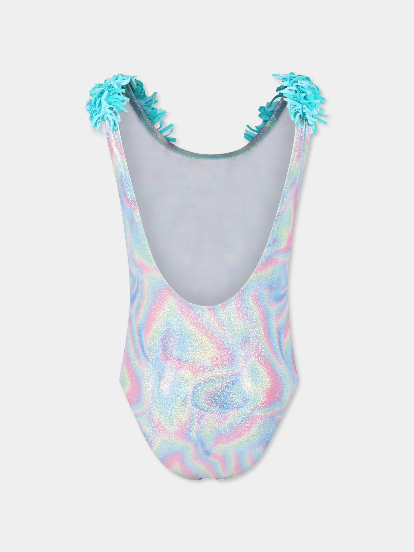 Costume intero multicolor per bambina con frange,Billieblush,U20917 74A