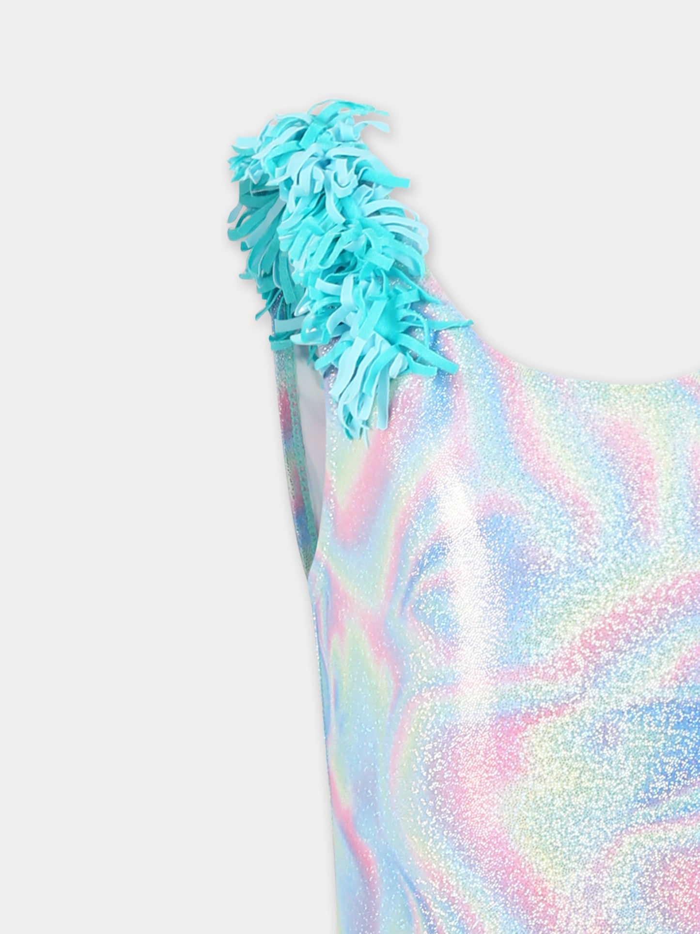 Costume intero multicolor per bambina con frange,Billieblush,U20917 74A