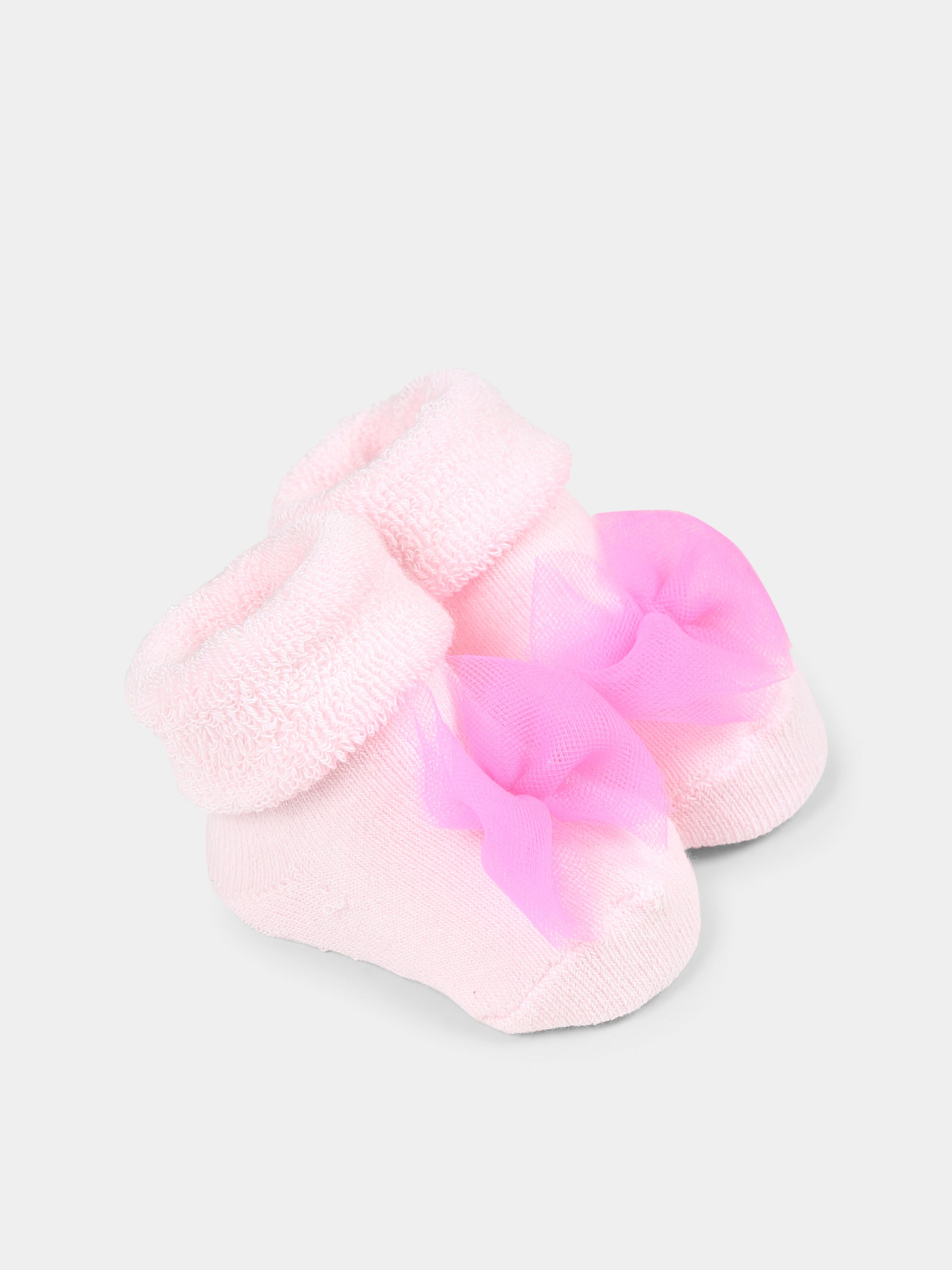 Babbucce rosa per neonata con fiocco,Billieblush,U21090 45S
