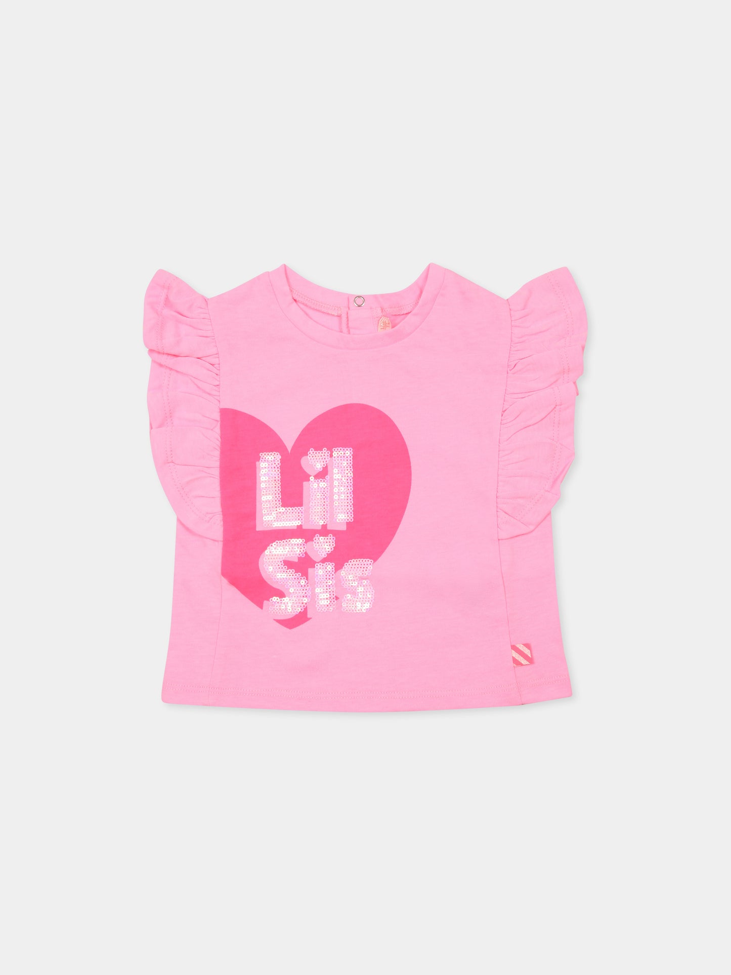 Pink t-shirt for baby girl with heart