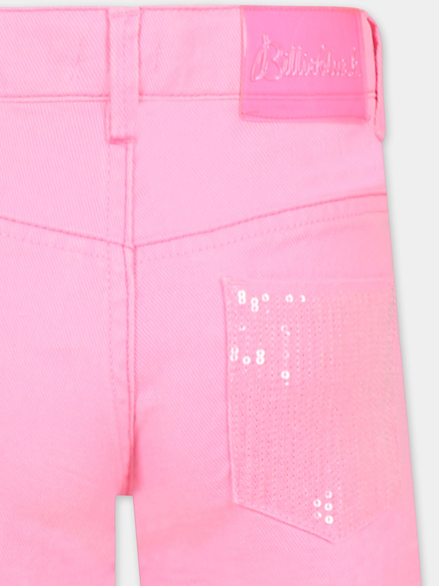 Shorts rosa per bambina con paillettes,Billieblush,U21043 462