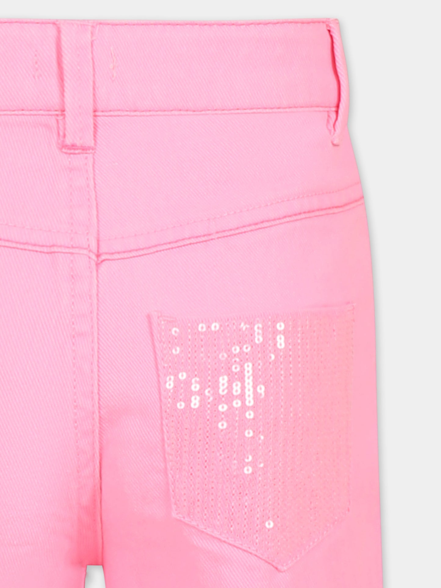 Jeans rosa per bambina con paillettes,Billieblush,U20854 462