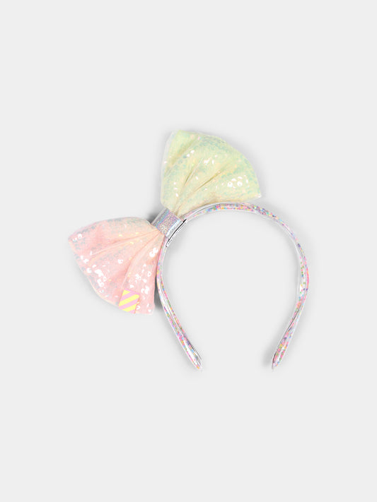 Cerchietto multicolor per bambina con fiocco,Billieblush,U20790 Z41