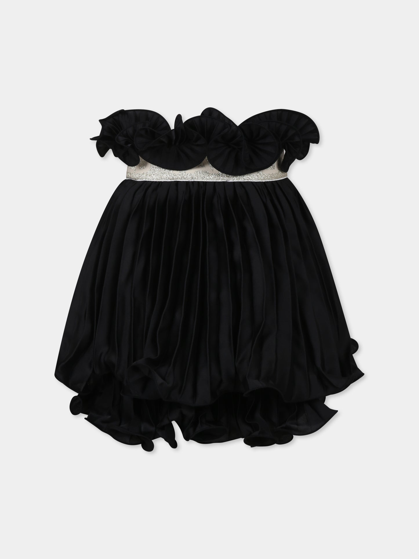 Gonna nera per bambina con logo,Karl Lagerfeld Kids,Z30475 09B