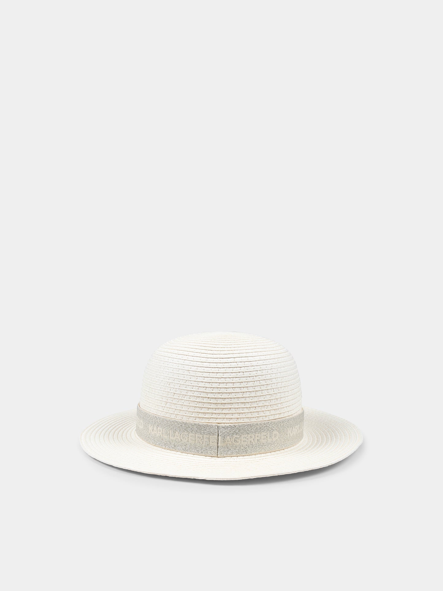 Cappello di paglia beige per bambina con logo,Karl Lagerfeld Kids,Z30391 Z40